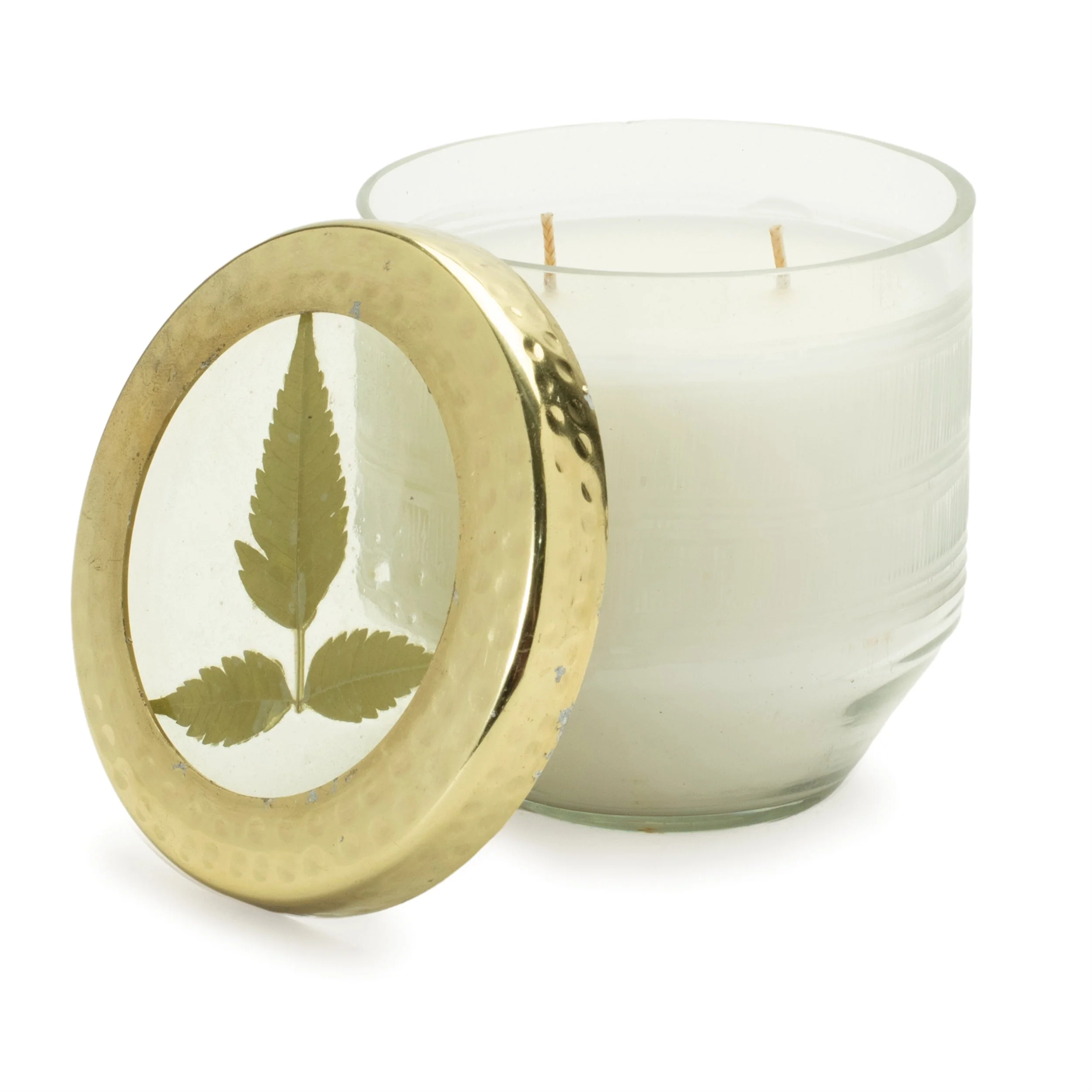 Whit Currant Scented Soy Candle with Pressed Floral Lid 4.25"D - Image 3