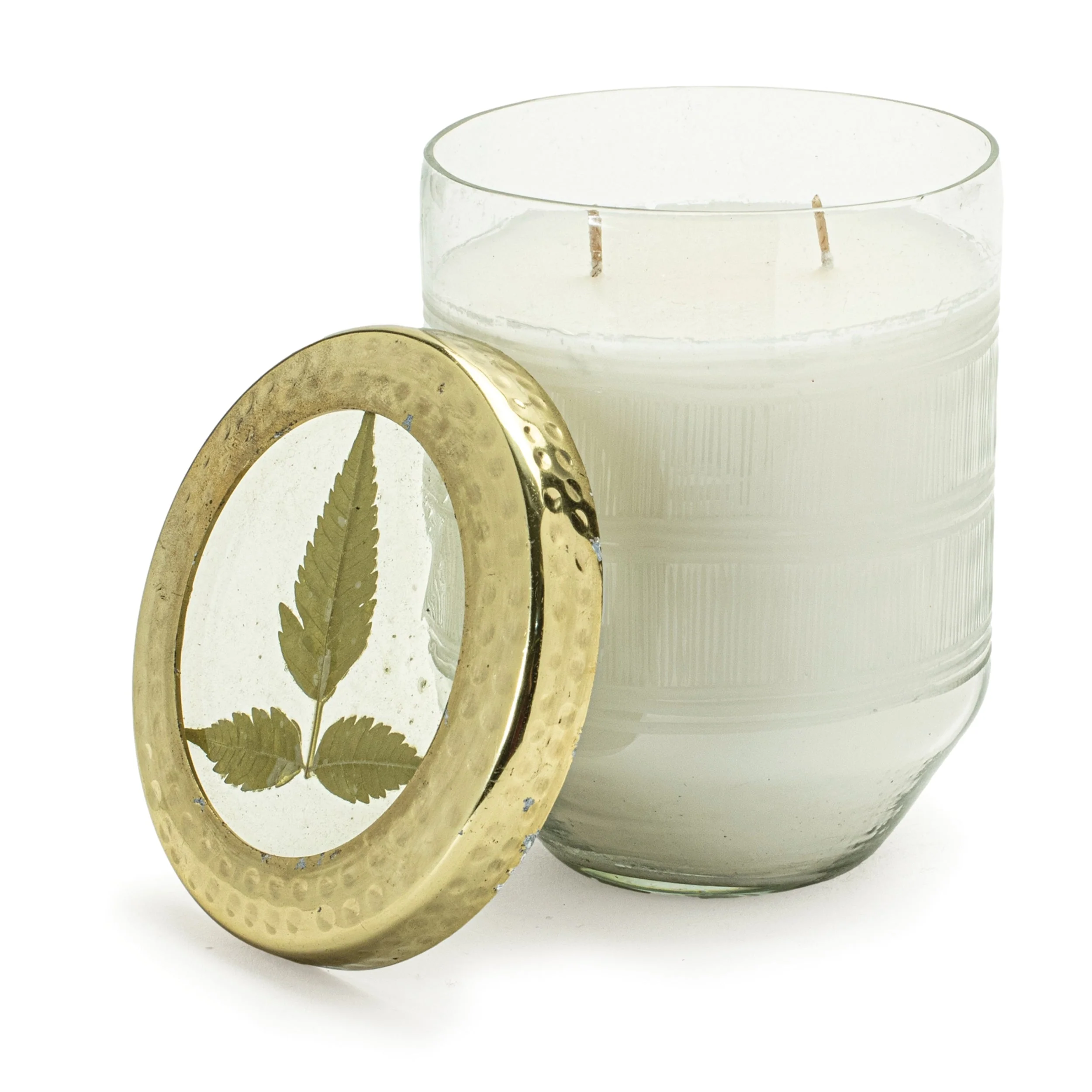 Whit Currant Scented Soy Candle with Pressed Floral Lid 5"D - Image 3