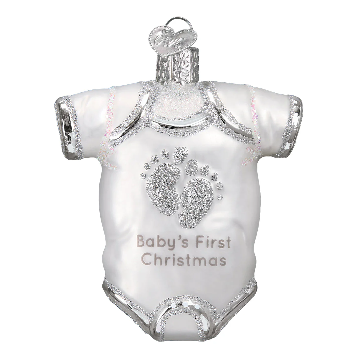 White Baby Onesie Ornament - Image 2