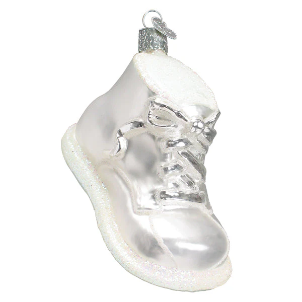 White Baby Shoe Ornament - Image 3