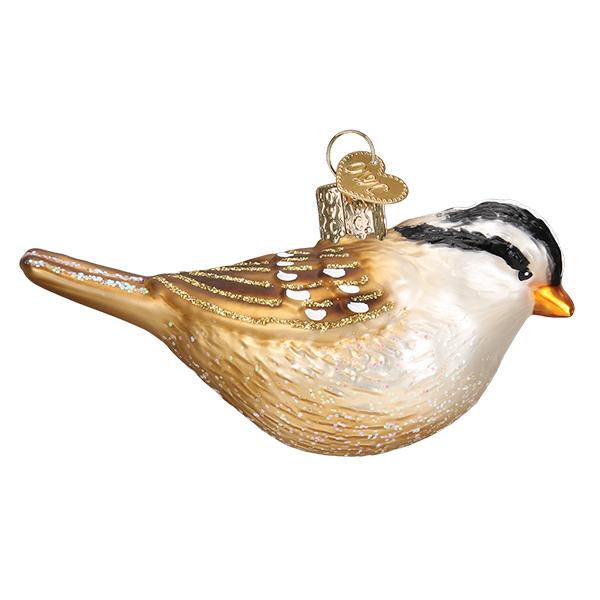 White Crowned Sparrow Christmas Tree Decoration - Image 3