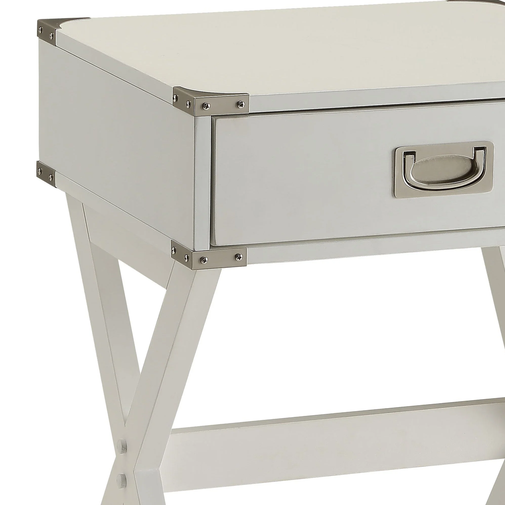 White Finish Accent Table - Image 3