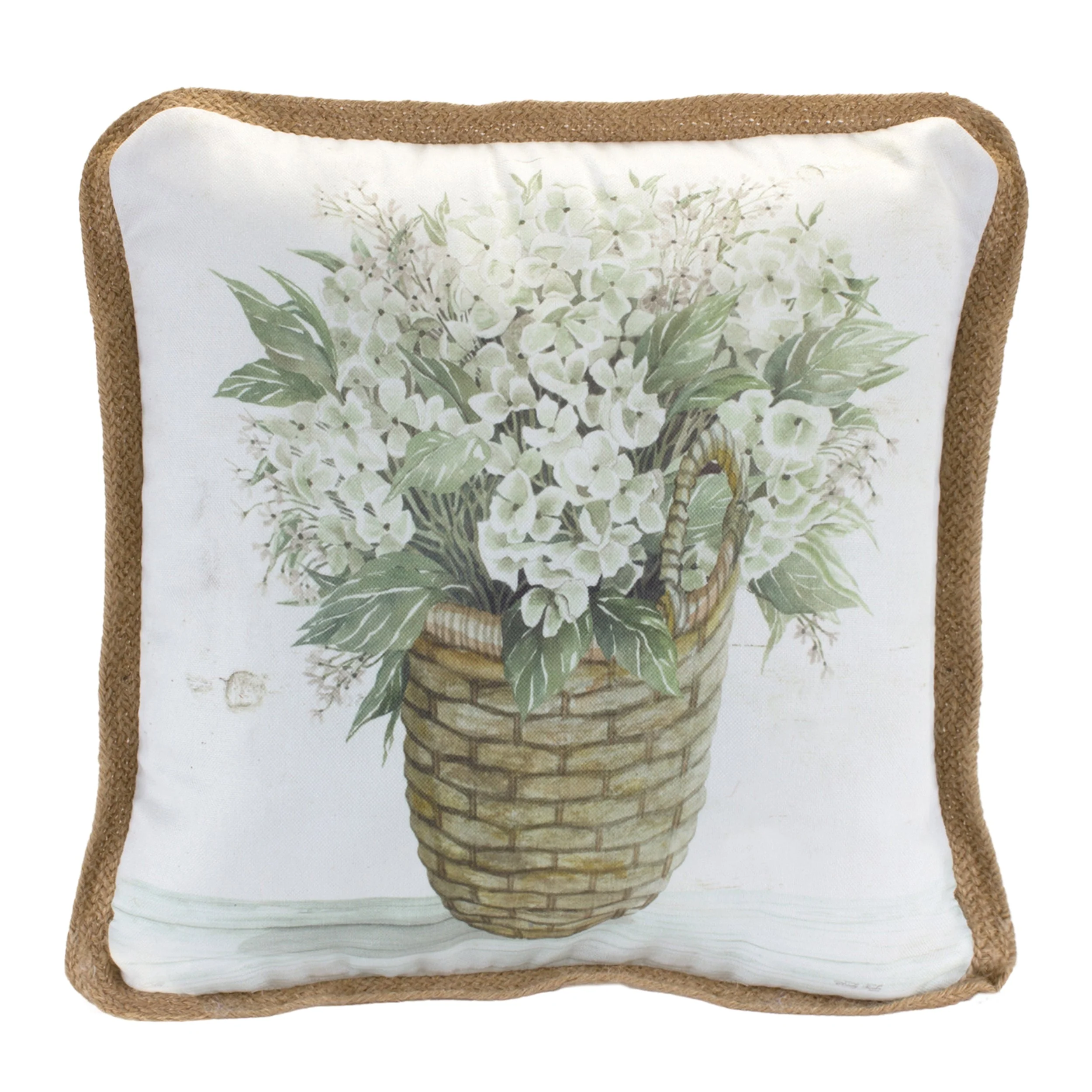 White Floral Basket Throw Pillow (Set of 2) - Image 3