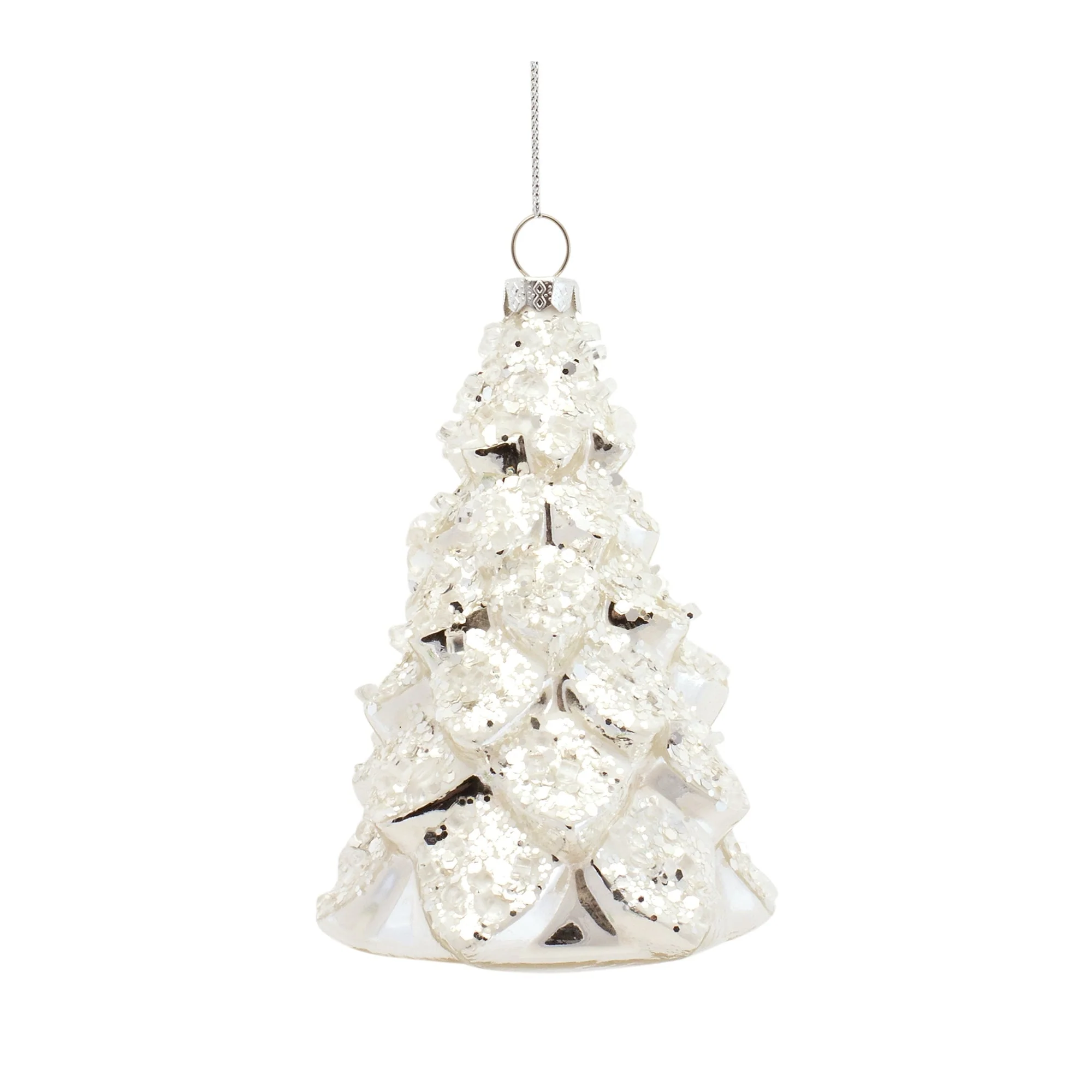 White Frosted Pine Tree Ornament (Set of 6) - Image 3