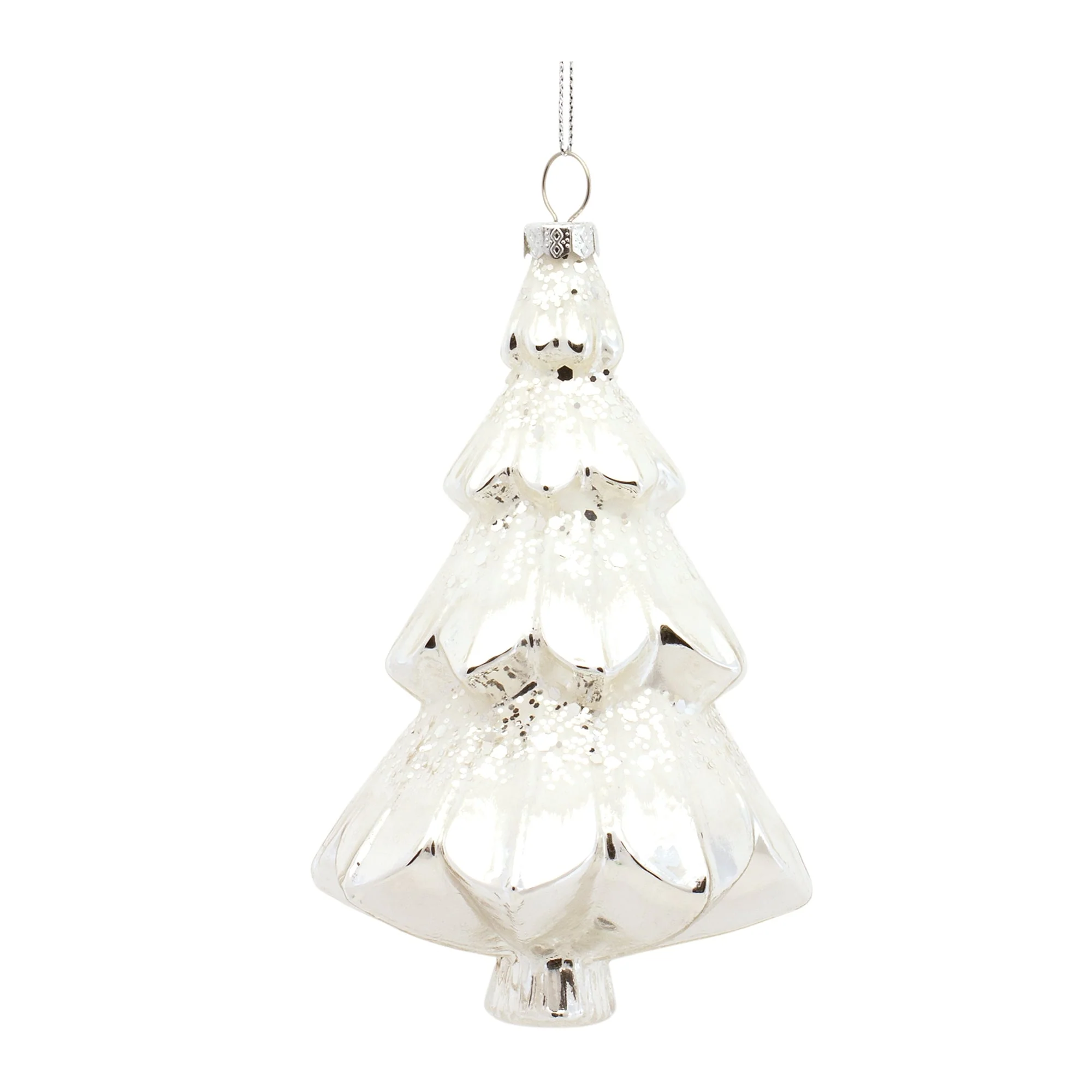 White Frosted Pine Tree Ornament (Set of 6) - Image 4