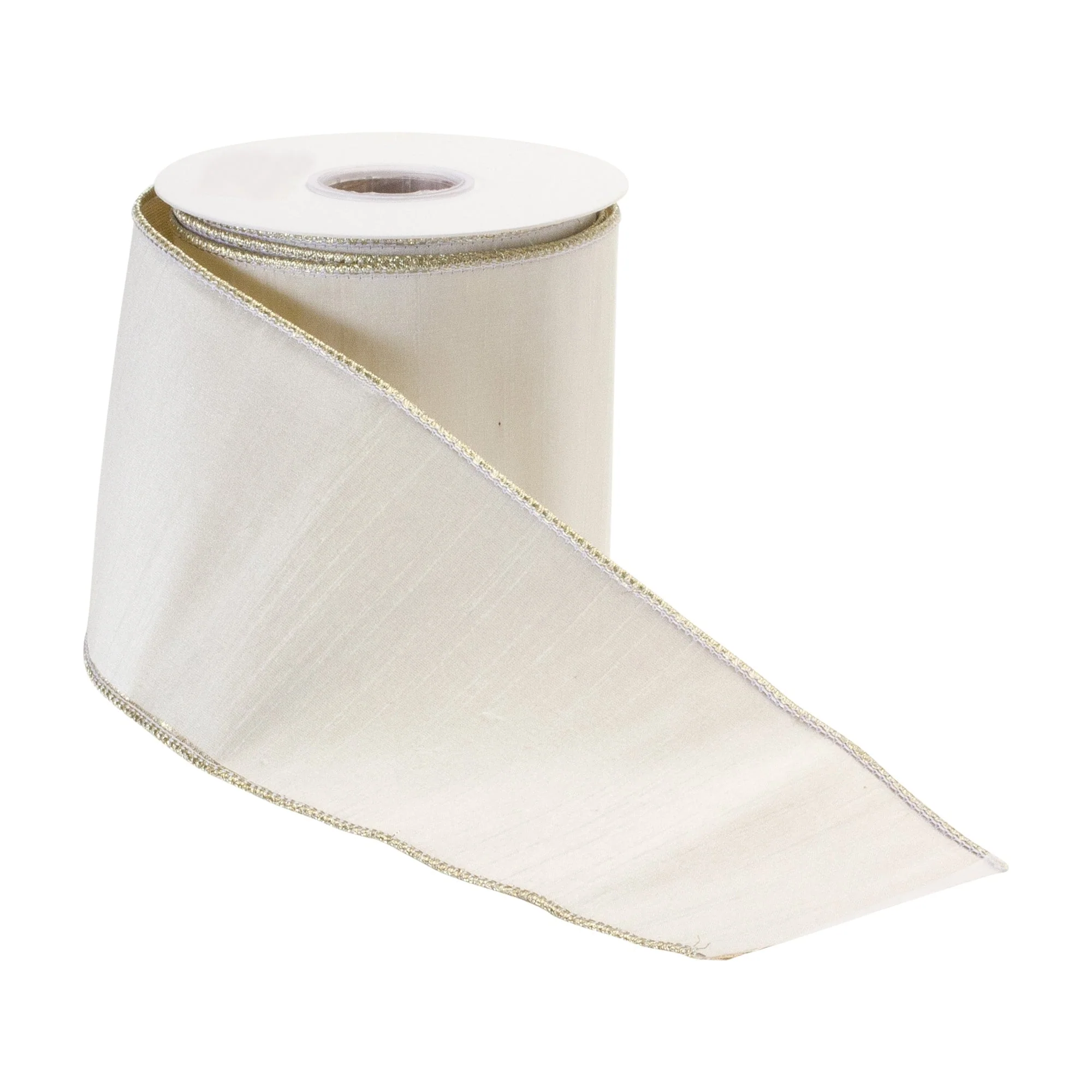 White Holiday Ribbon 4" x 10 yds. - Image 2