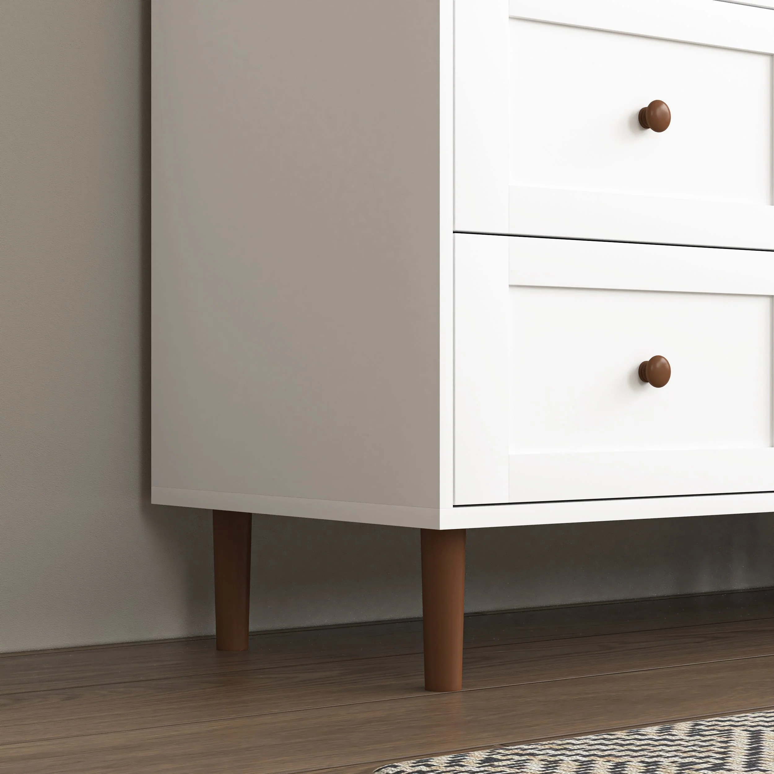 White MDF Display Storage Cabinet with Glass Doors and Adjustable Shelves - Image 10
