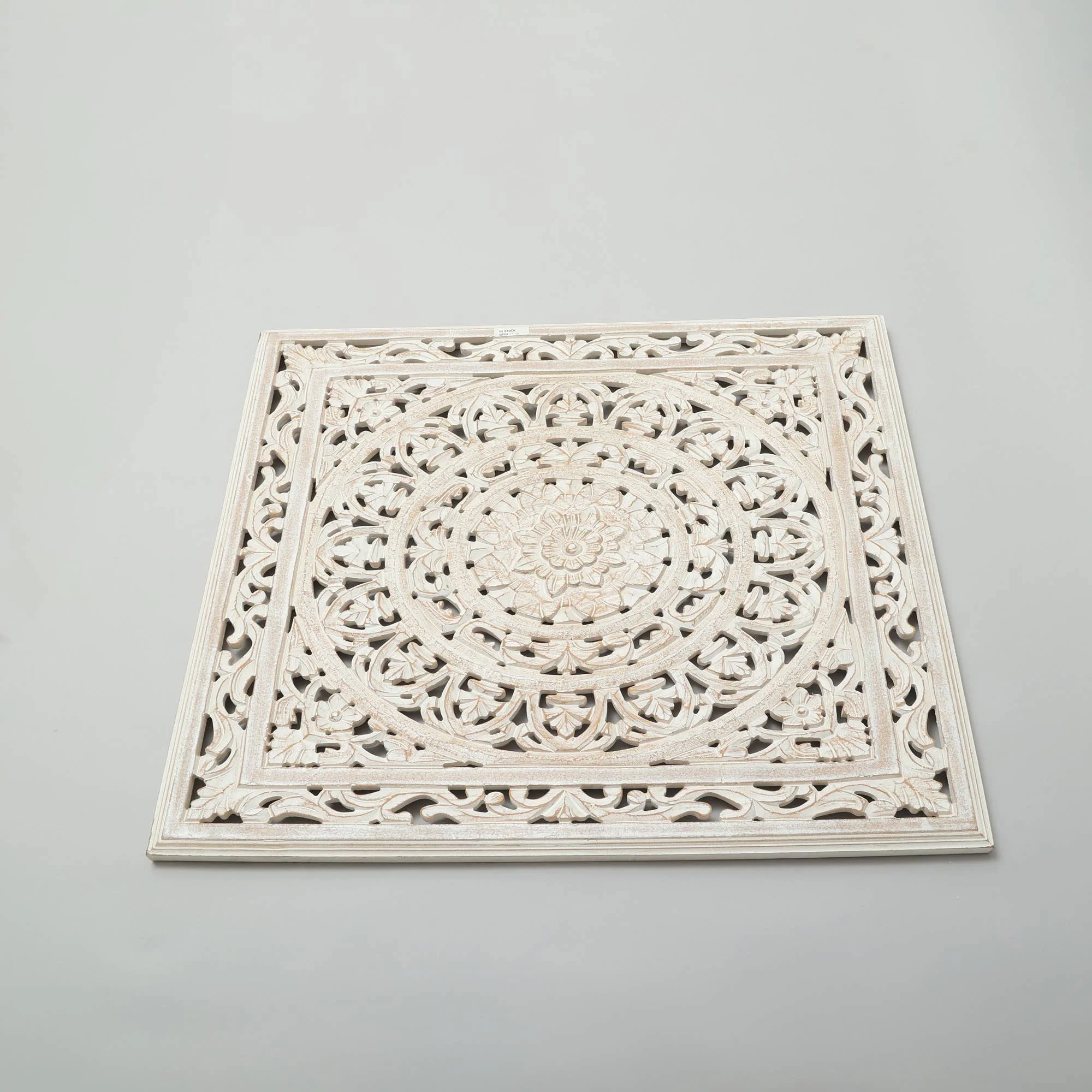 White Square Handcrafted Wooden Wall Decor – 36'x36' - Image 4