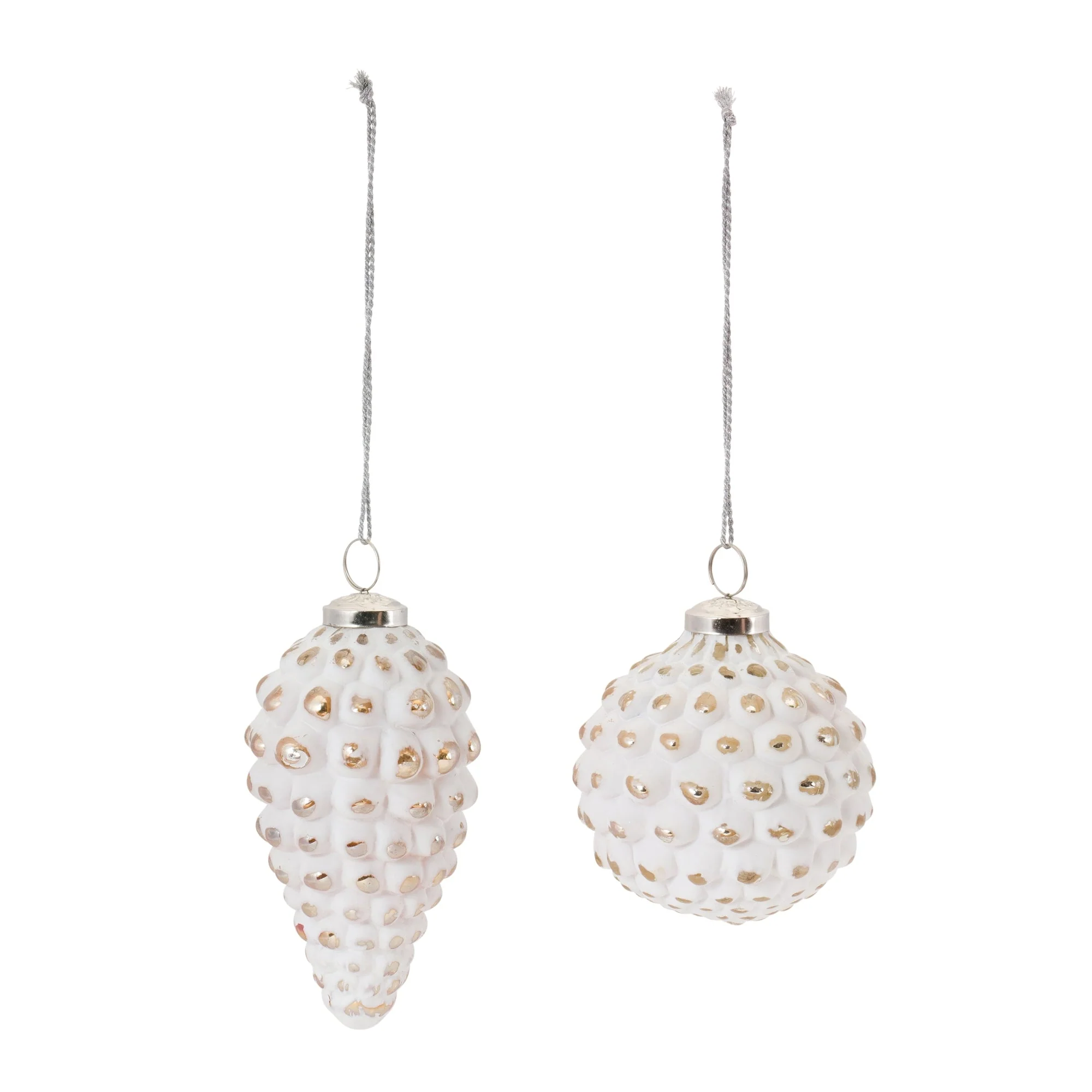 White Washed Glass Ornament (Set of 6) - Image 2