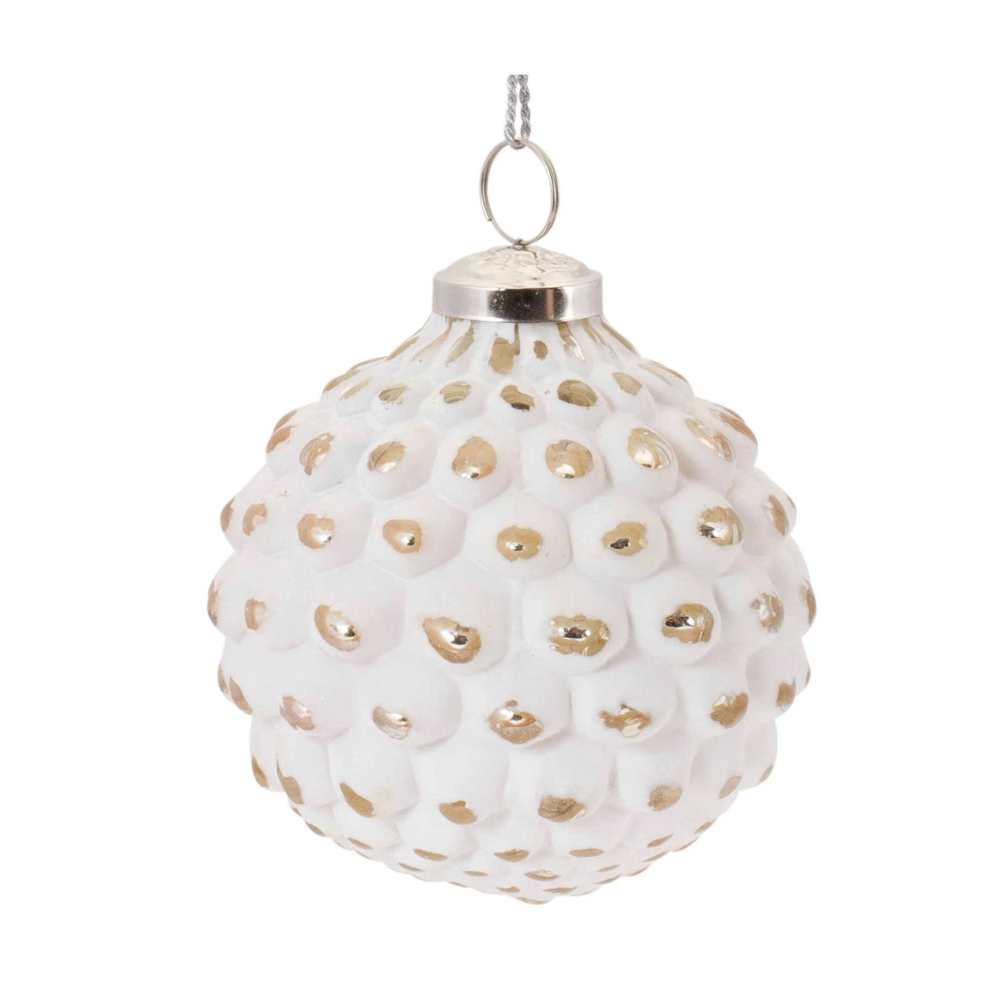 White Washed Glass Ornament (Set of 6) - Image 4
