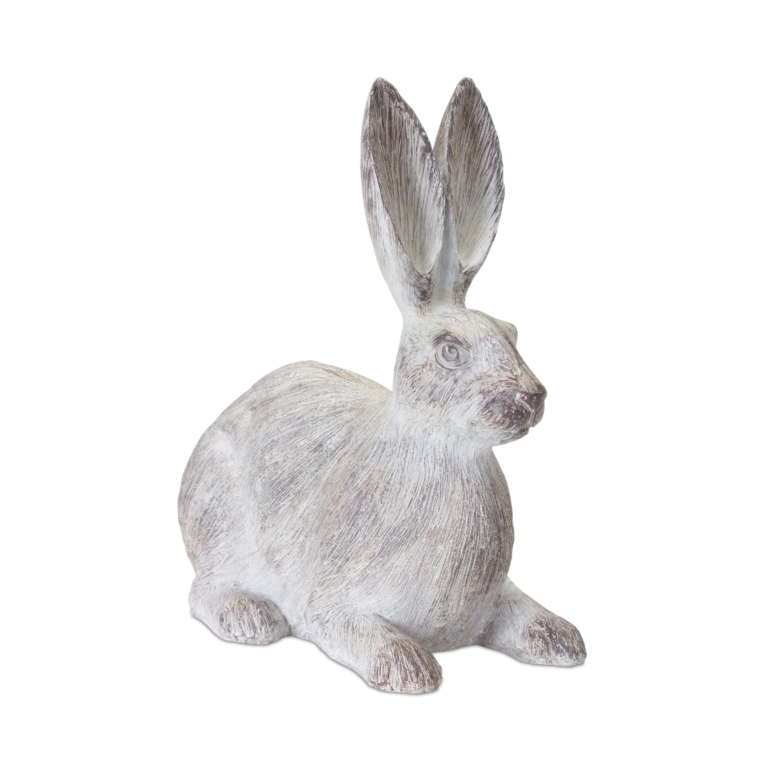 White Washed Rabbit Statue (Set of 2) - Image 2