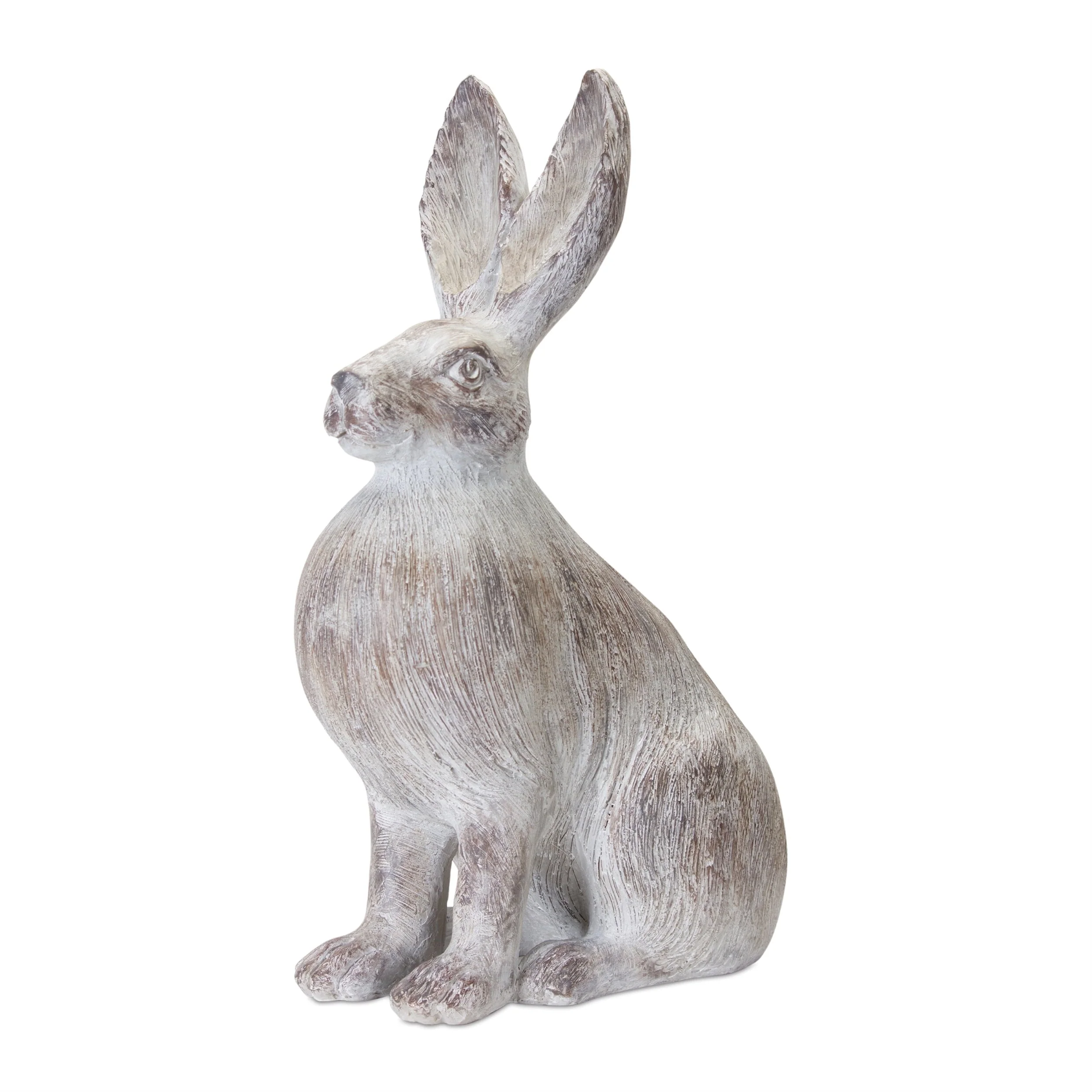 White Washed Rabbit Statue (Set of 2) - Image 3