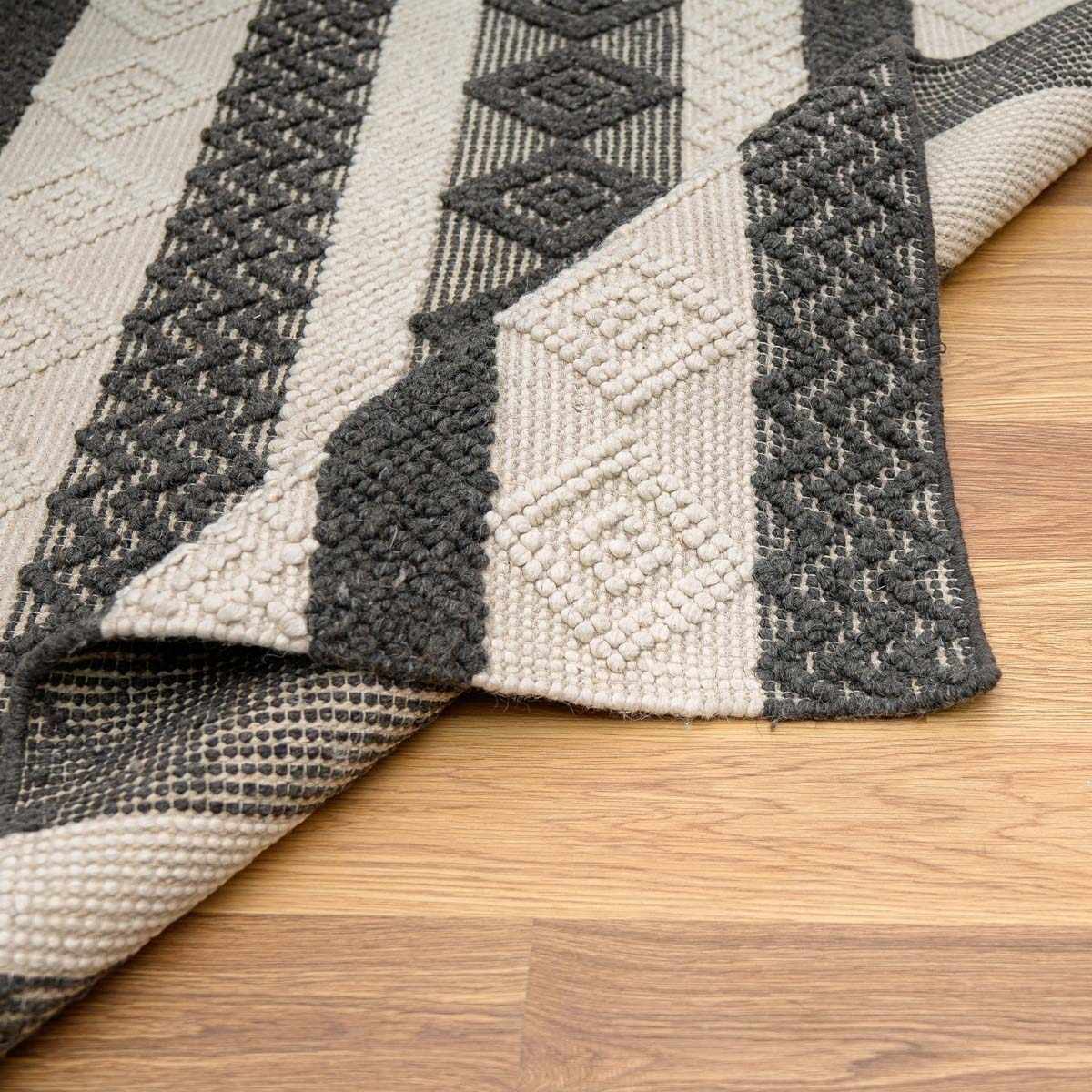 Whittington Black&White Wool Rug - Clearance - Image 5