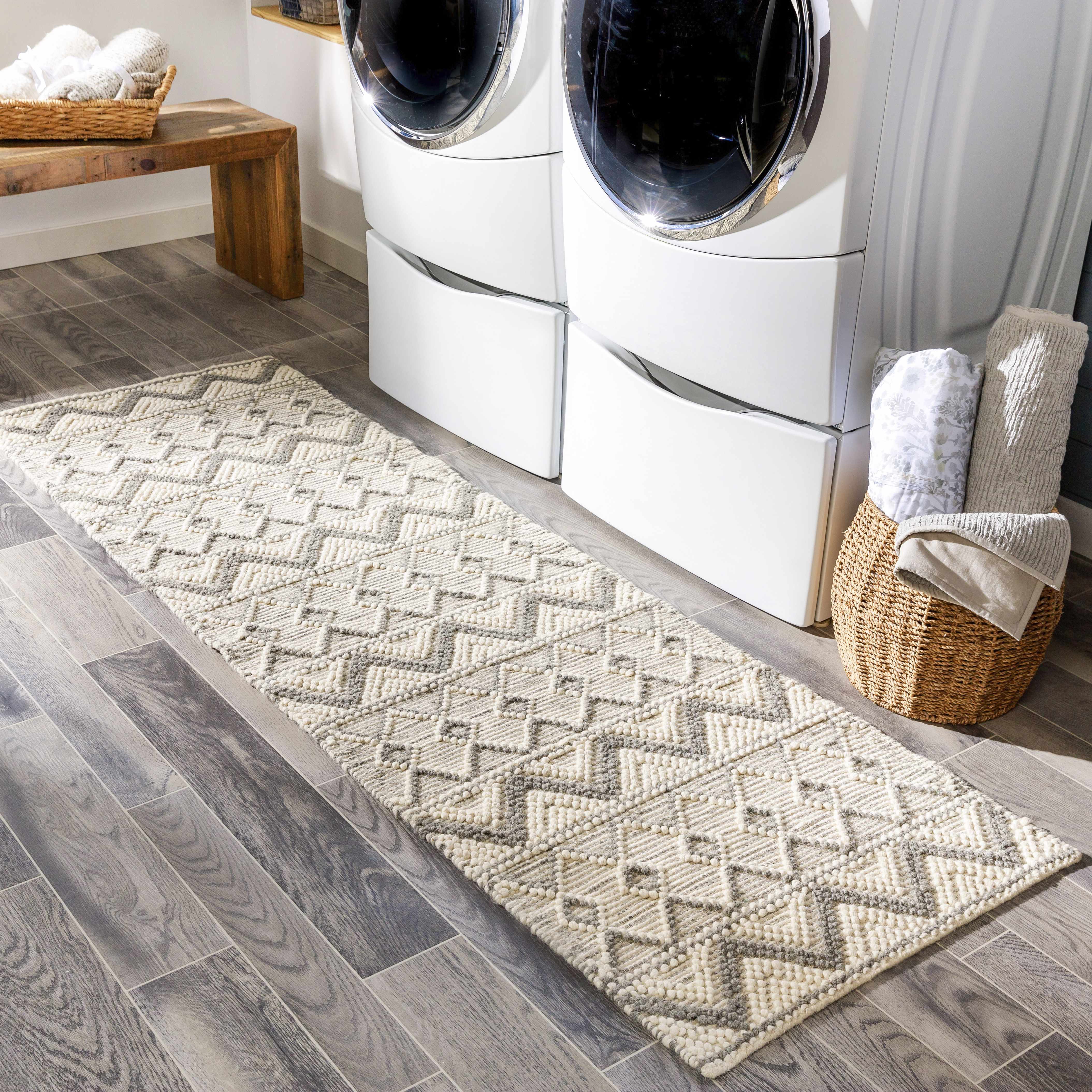Whittington Gray&Cream Wool Rug - Clearance - Image 3