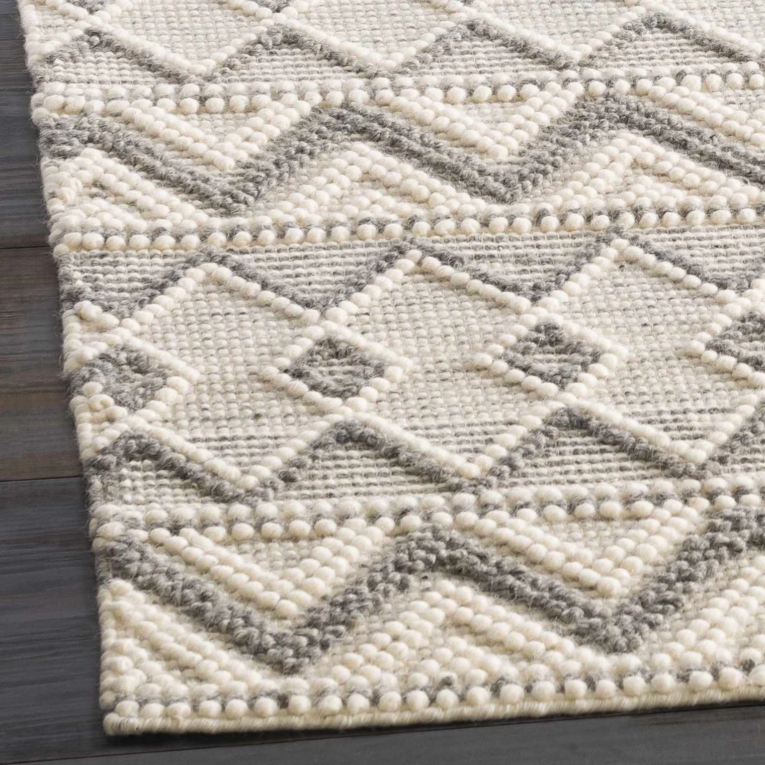 Whittington Gray&Cream Wool Rug - Clearance - Image 5