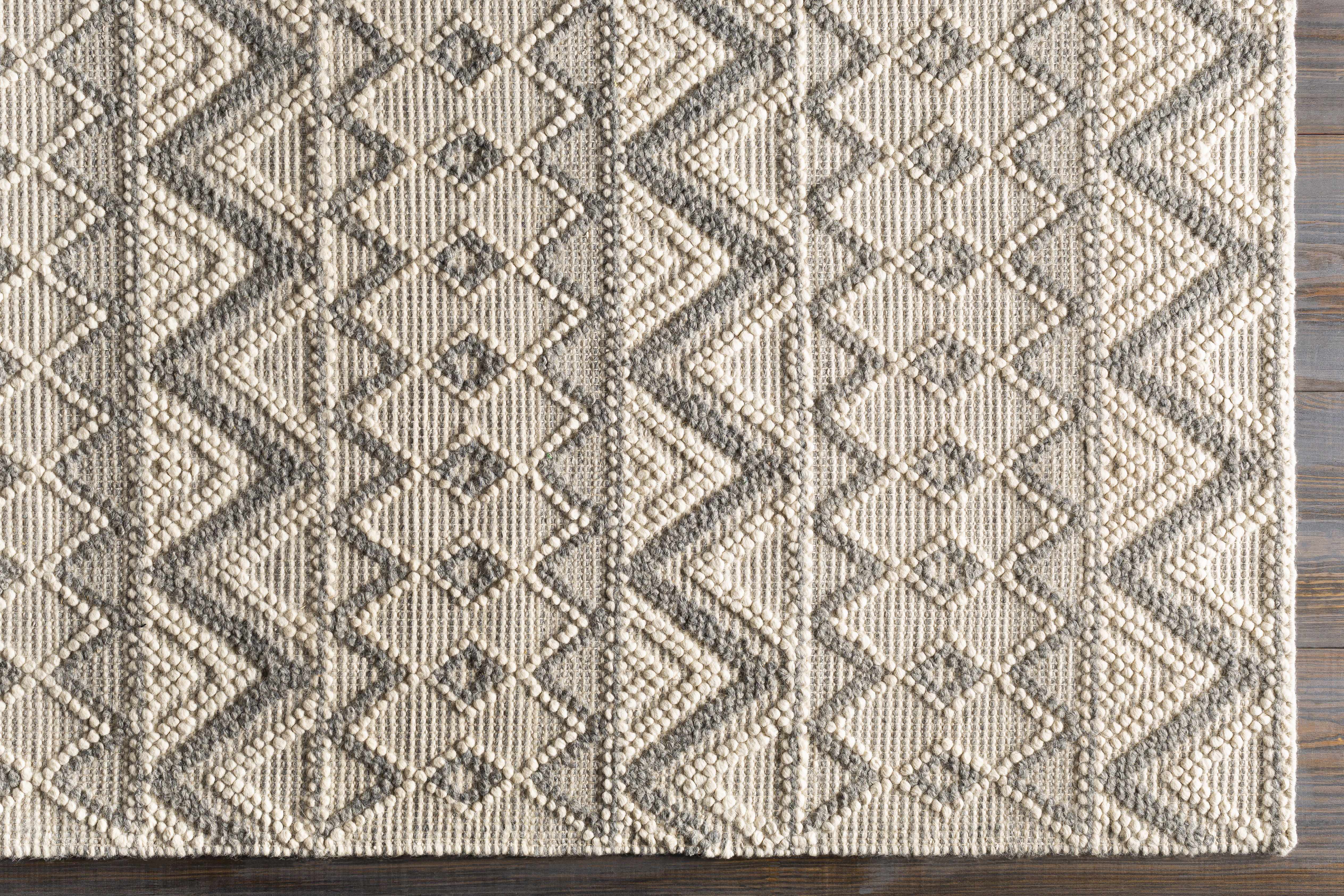 Whittington Gray&Cream Wool Rug - Clearance - Image 6