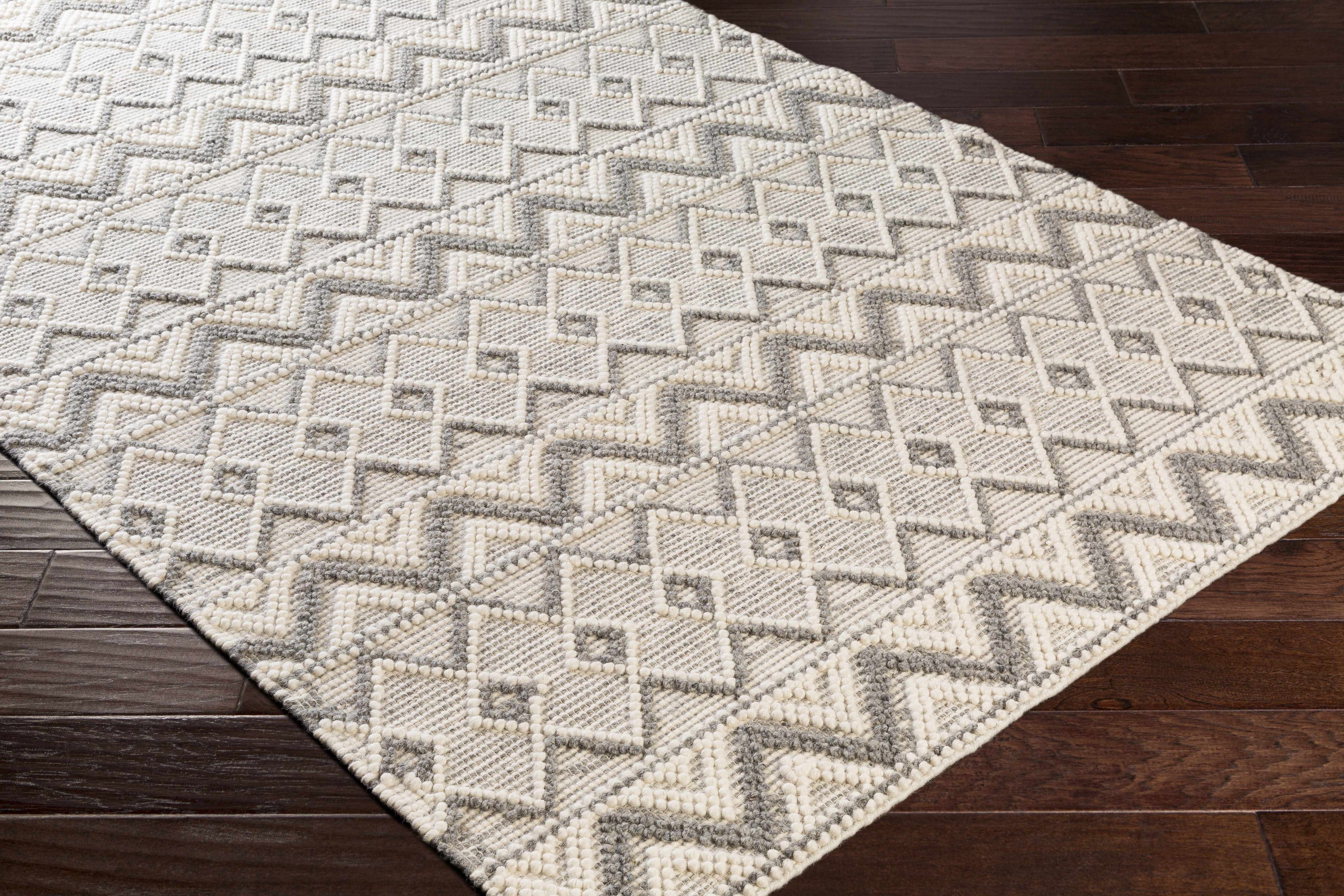 Whittington Gray&Cream Wool Rug - Clearance - Image 7