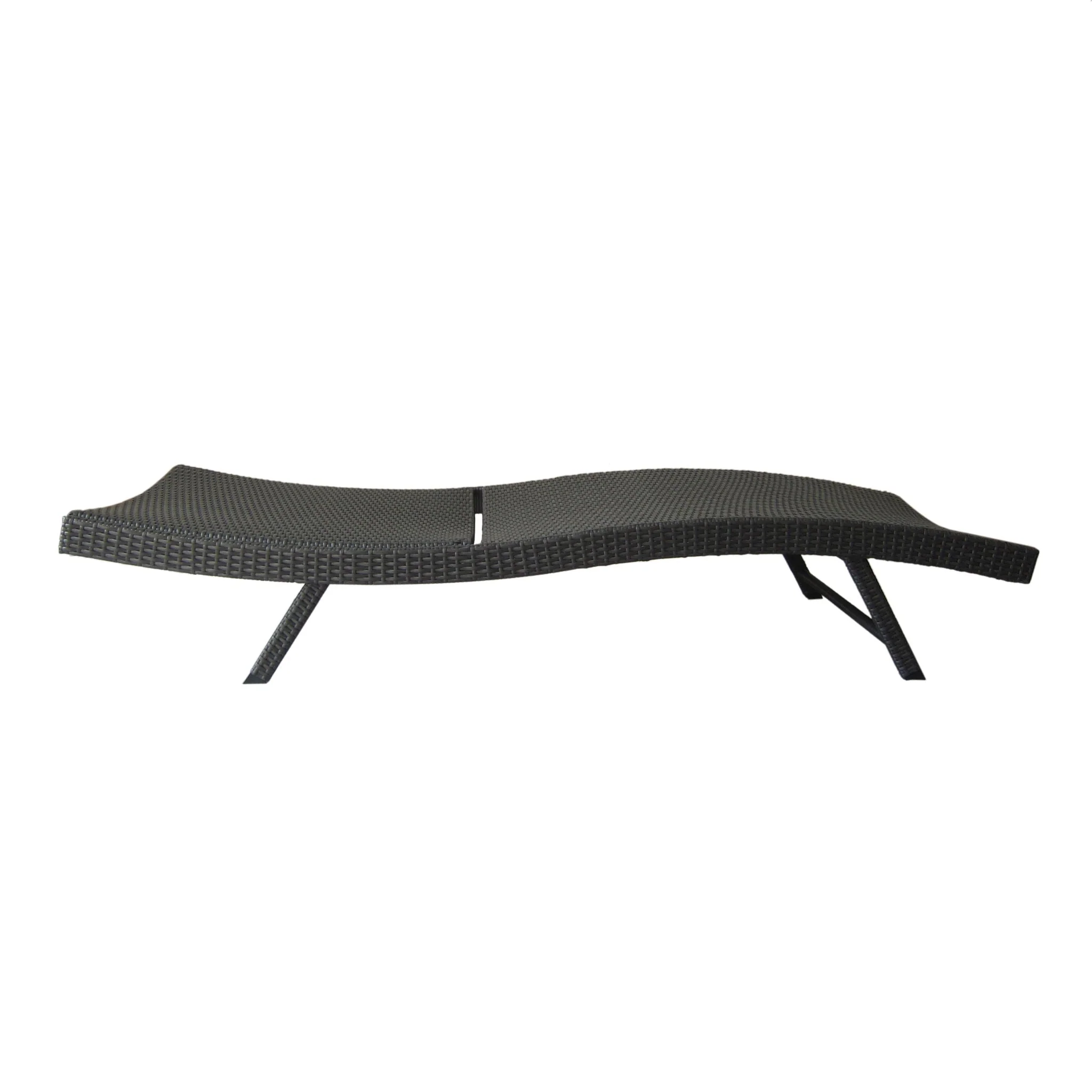 Wicker Chaise With Adjustable Reclining Seats (Set of 2) - Gray - Image 2