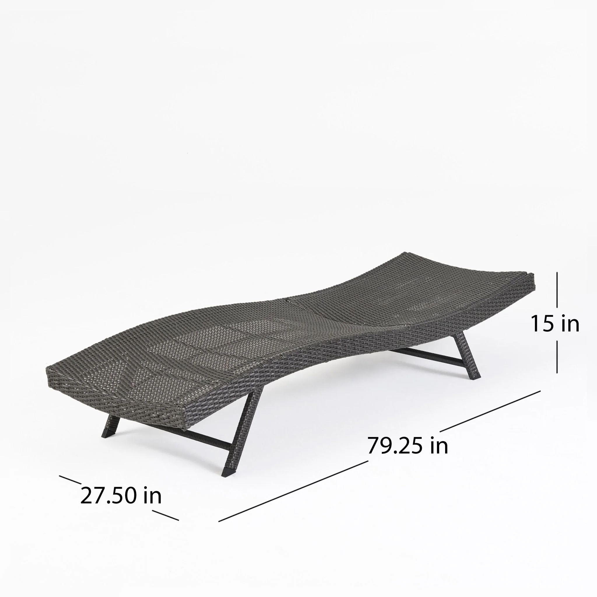 Wicker Chaise With Adjustable Reclining Seats (Set of 2) - Gray - Image 4