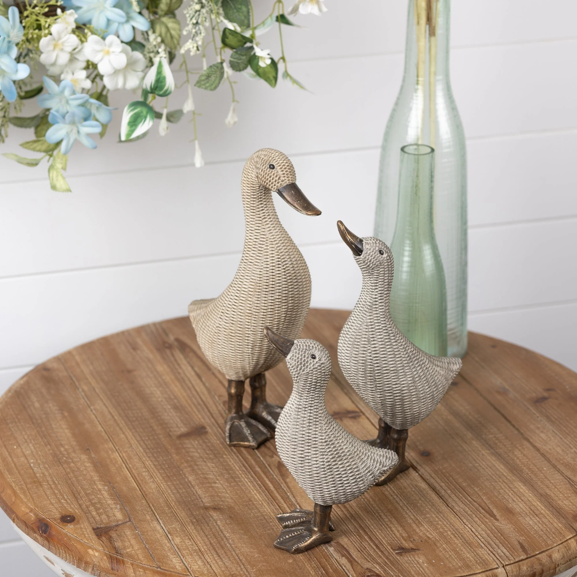 Wicker Duck Figurine Set of 4 - Image 2