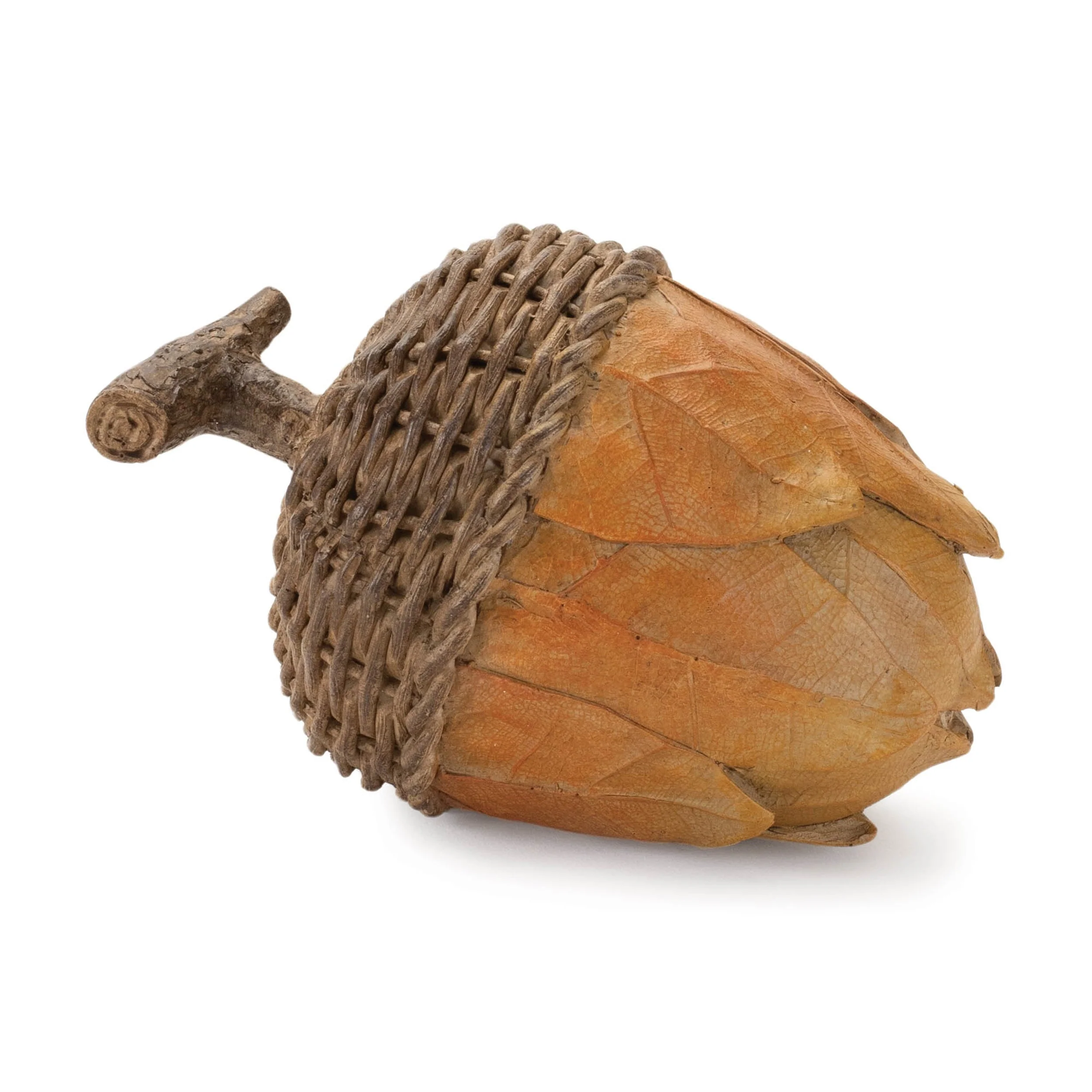 Wicker top design acorn décor (set of 2) - Image 2