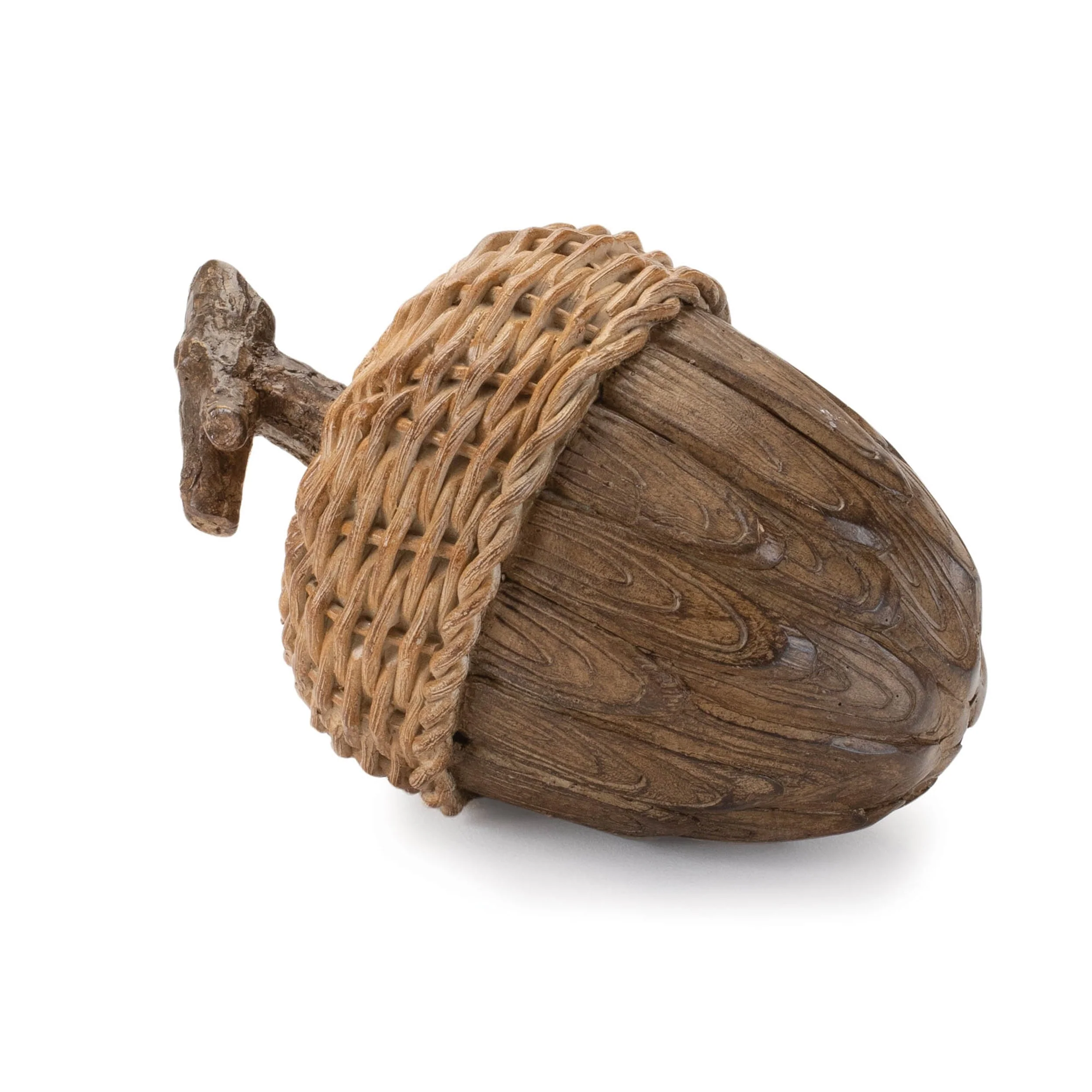 Wicker top design acorn décor (set of 2) - Image 3