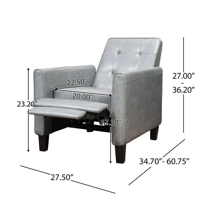 Wide Manual Club Recliner - Dark Gray - Image 2