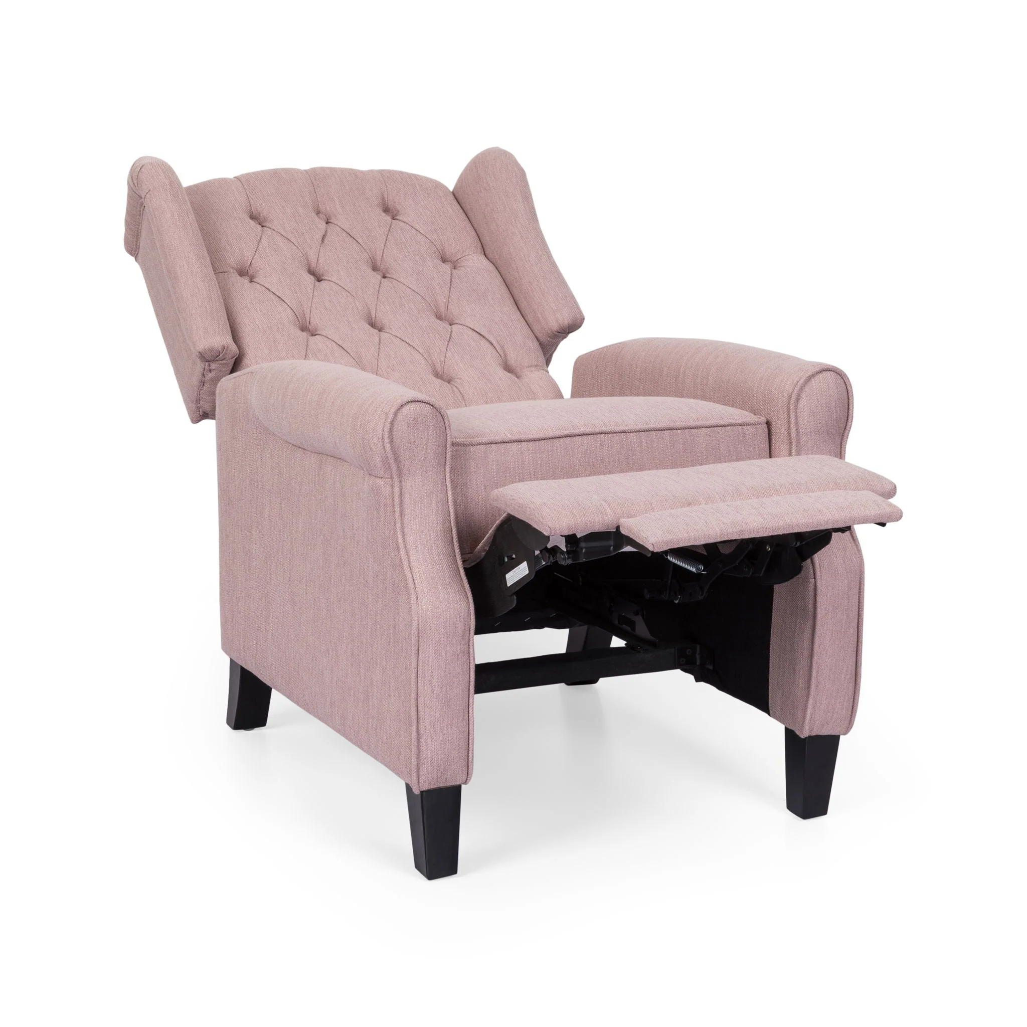Wide Manual Wing Chair Recliner - Light Pink - Image 10
