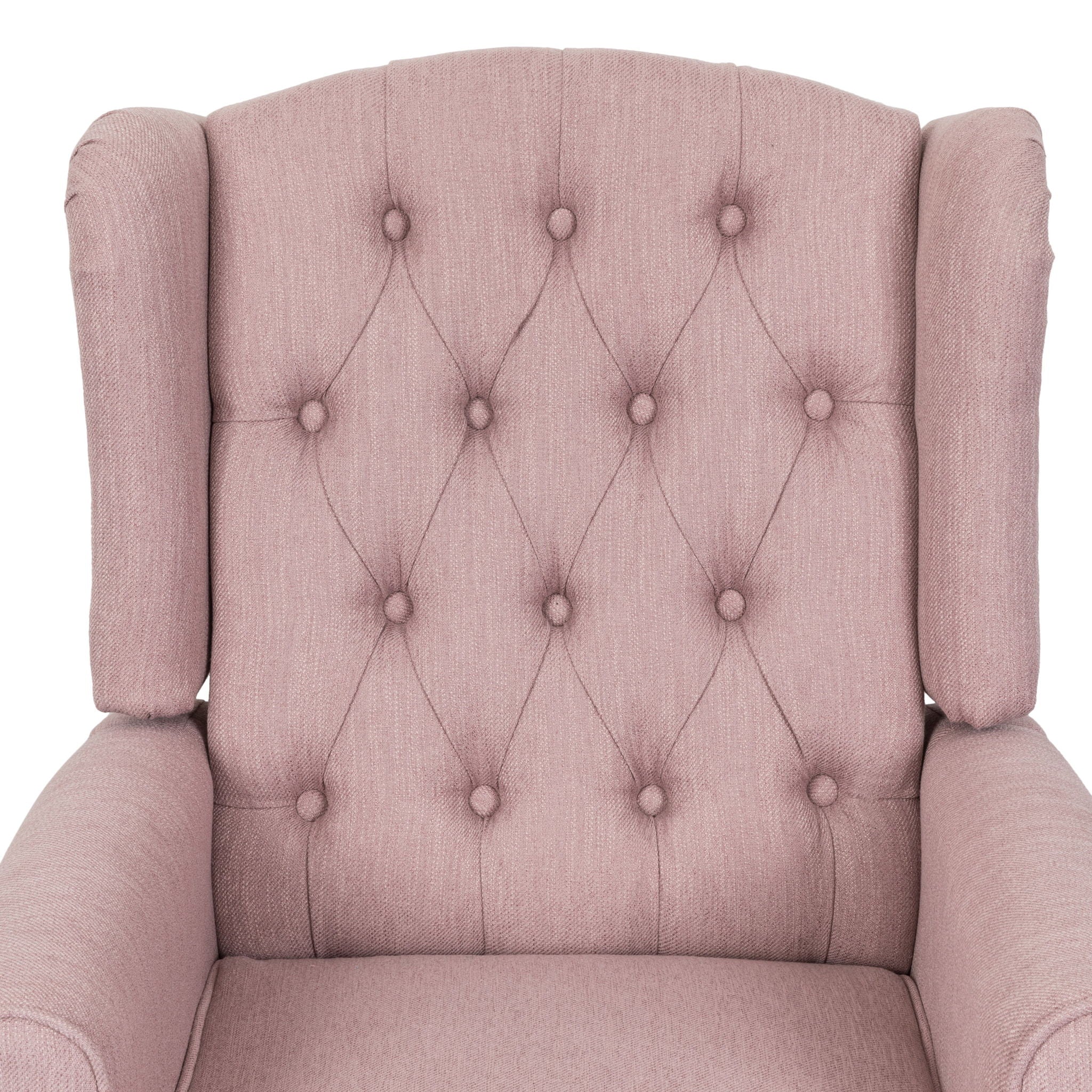 Wide Manual Wing Chair Recliner - Light Pink - Image 11