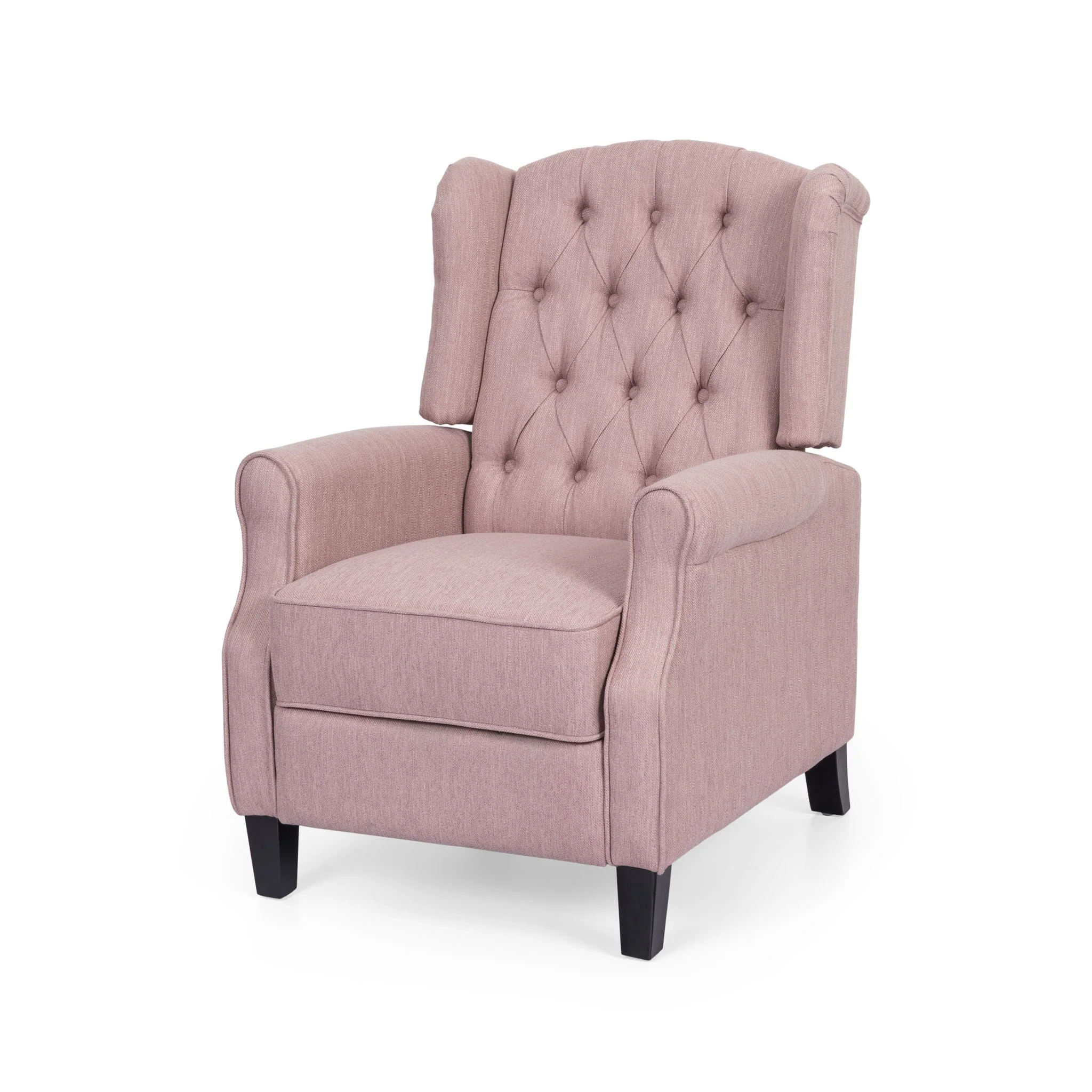 Wide Manual Wing Chair Recliner - Light Pink - Image 14