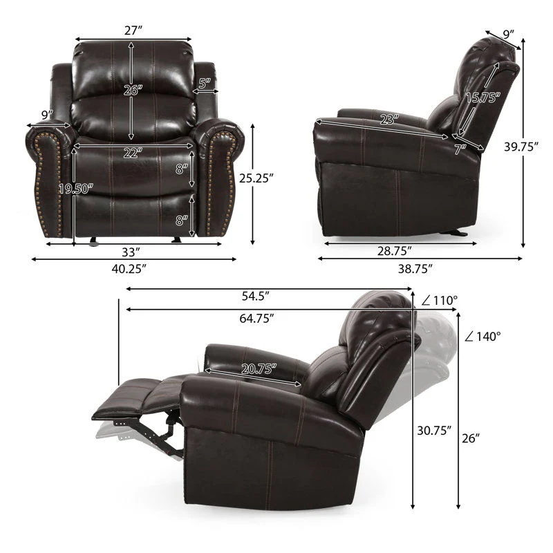 Wide Standard Manual Glider Recliner - Image 12