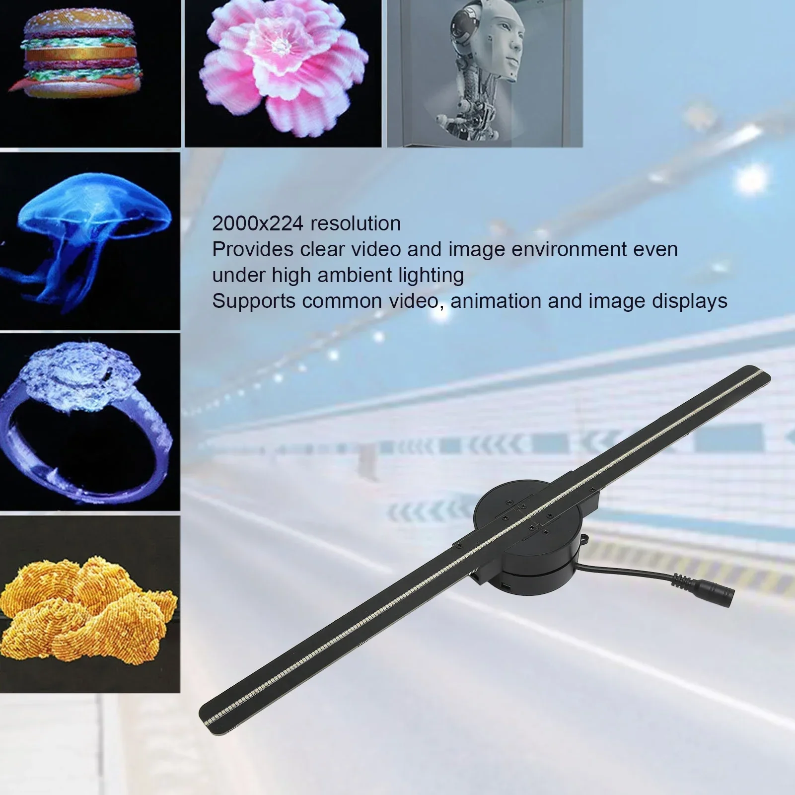 WiFi 3D Hologram Fan Projector 176° View Advertising Display for Business - Image 4