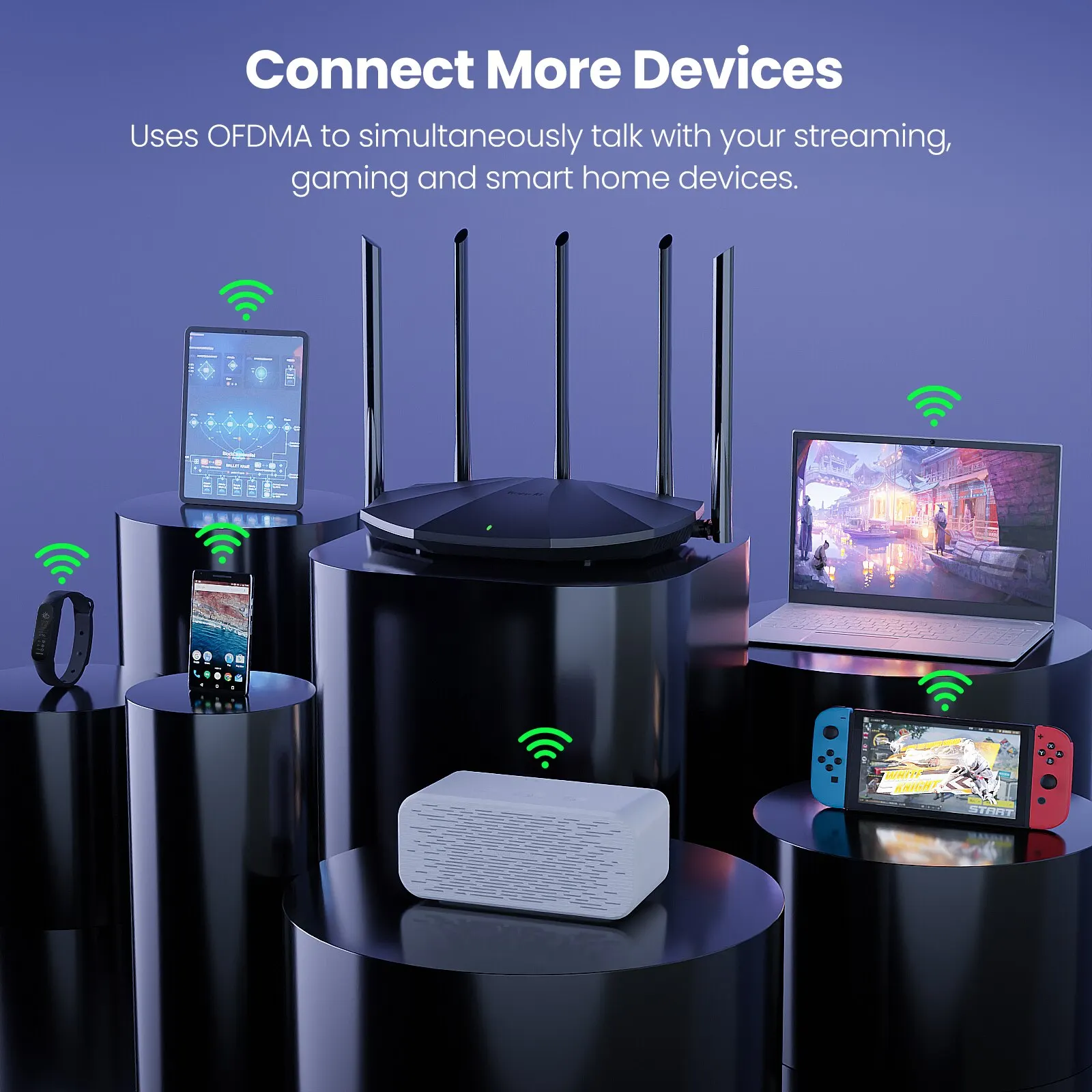 WiFi 6 AX1500 Dual Band Gigabit Router Signal Booster for Home Office - Image 3