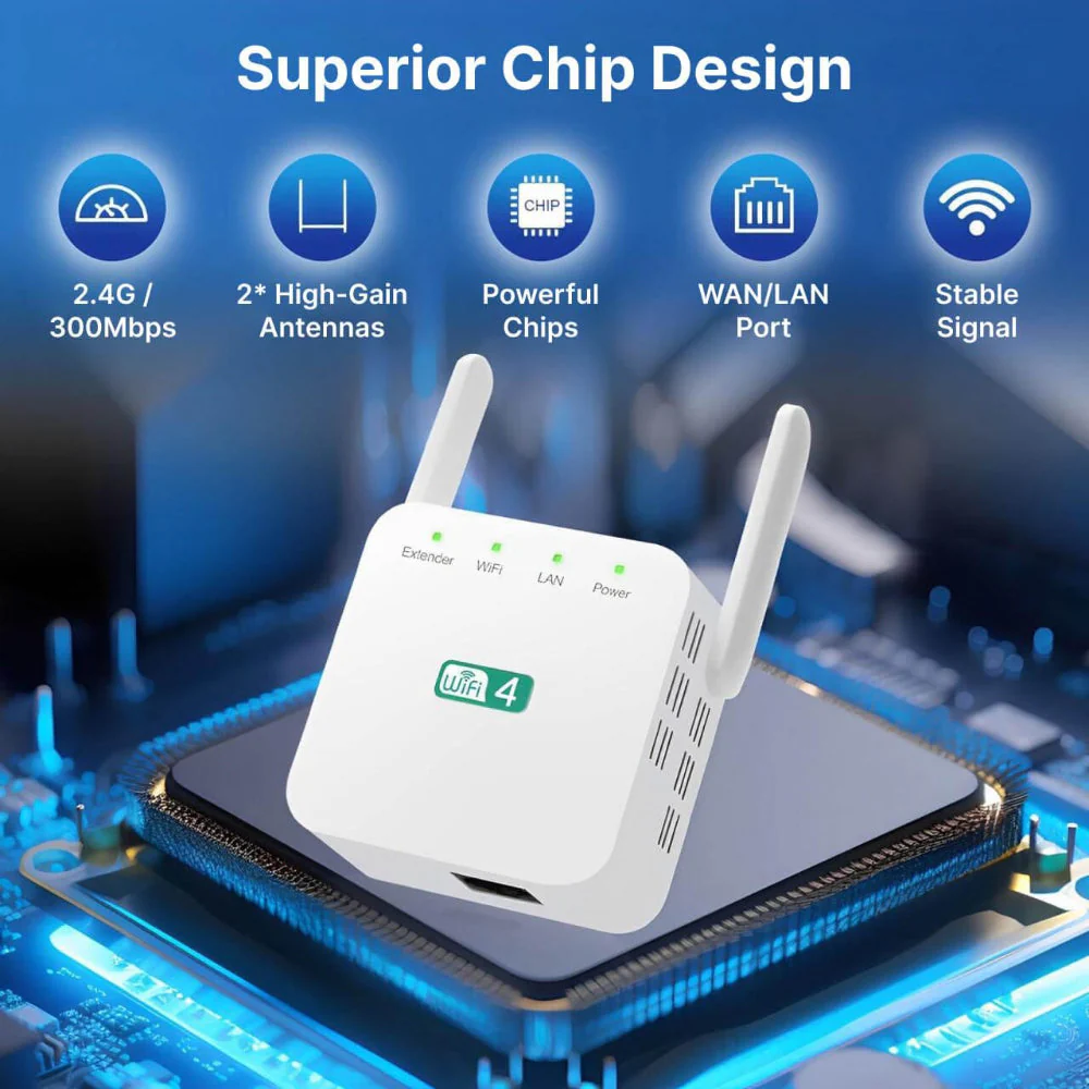 WiFi Extender 300Mbps 2.4GHz Range Booster with Ethernet Port - Image 13