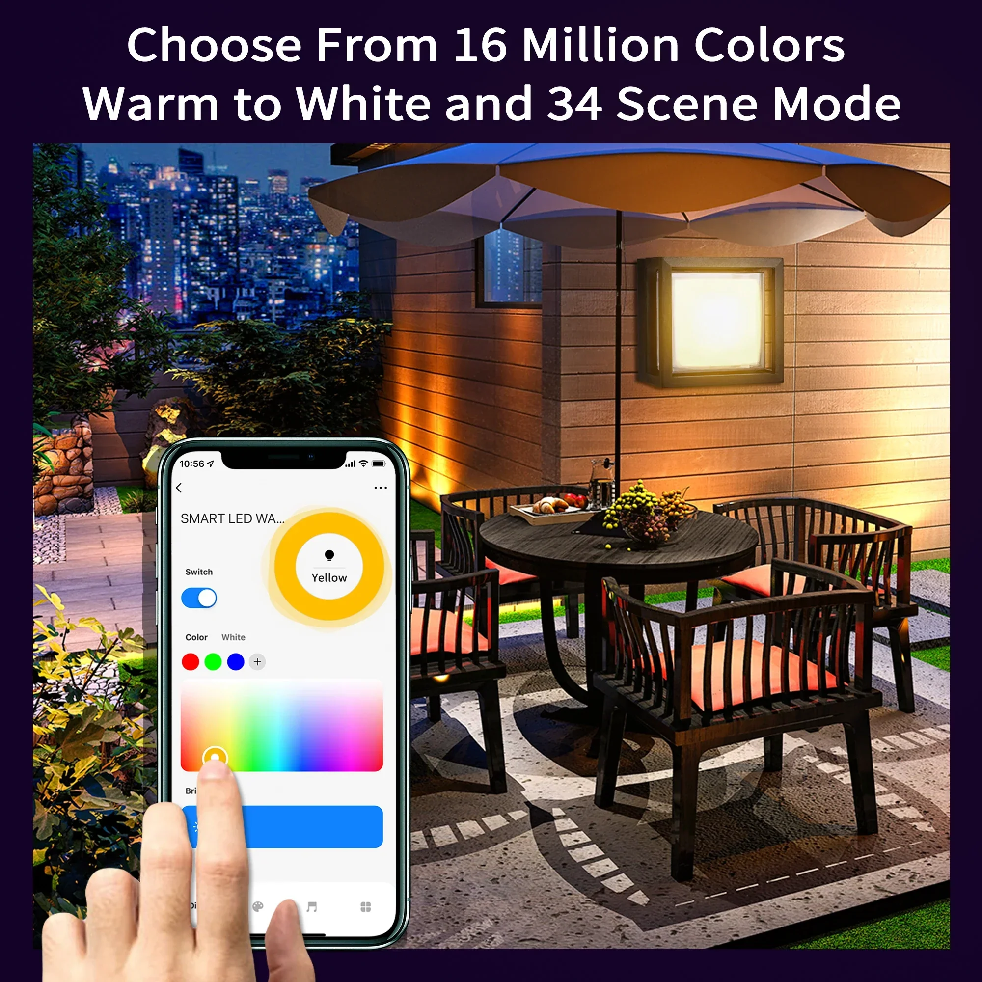 WiFi Smart Outdoor LED Wall Light RGBICW 20W Waterproof Voice Control - Image 4