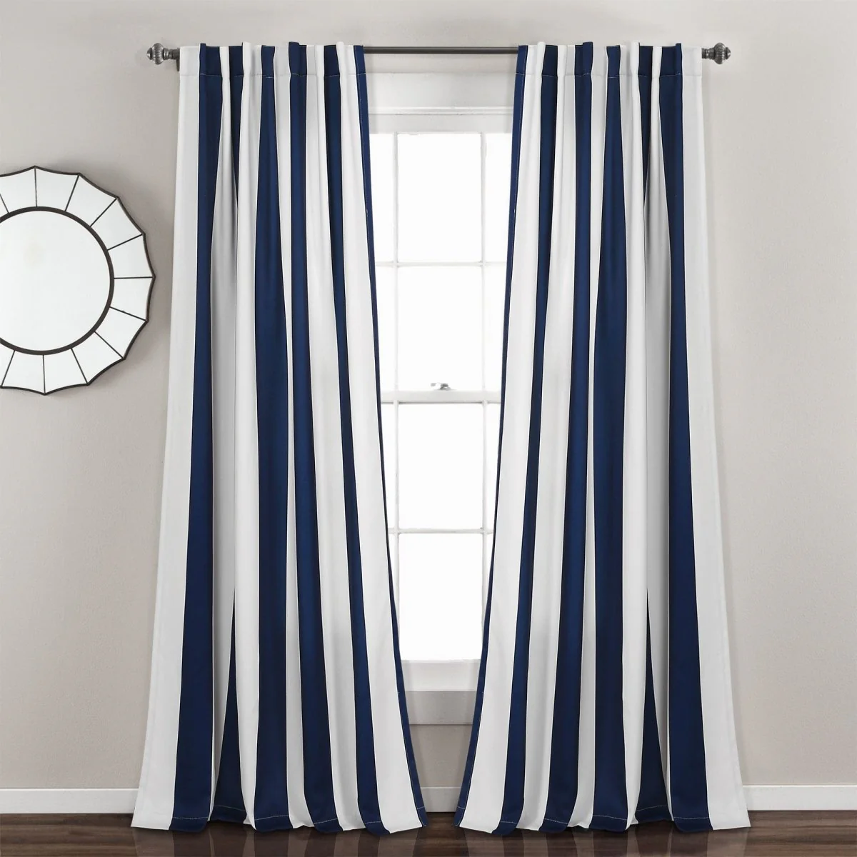 Wilbur Stripe Light Filtering Window Curtain Set - Image 2