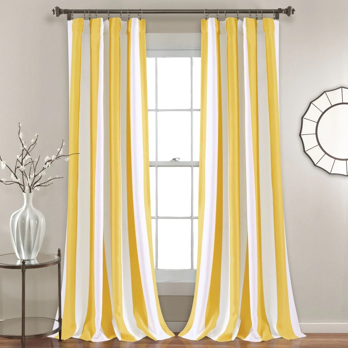 Wilbur Stripe Light Filtering Window Curtain Set - Image 3