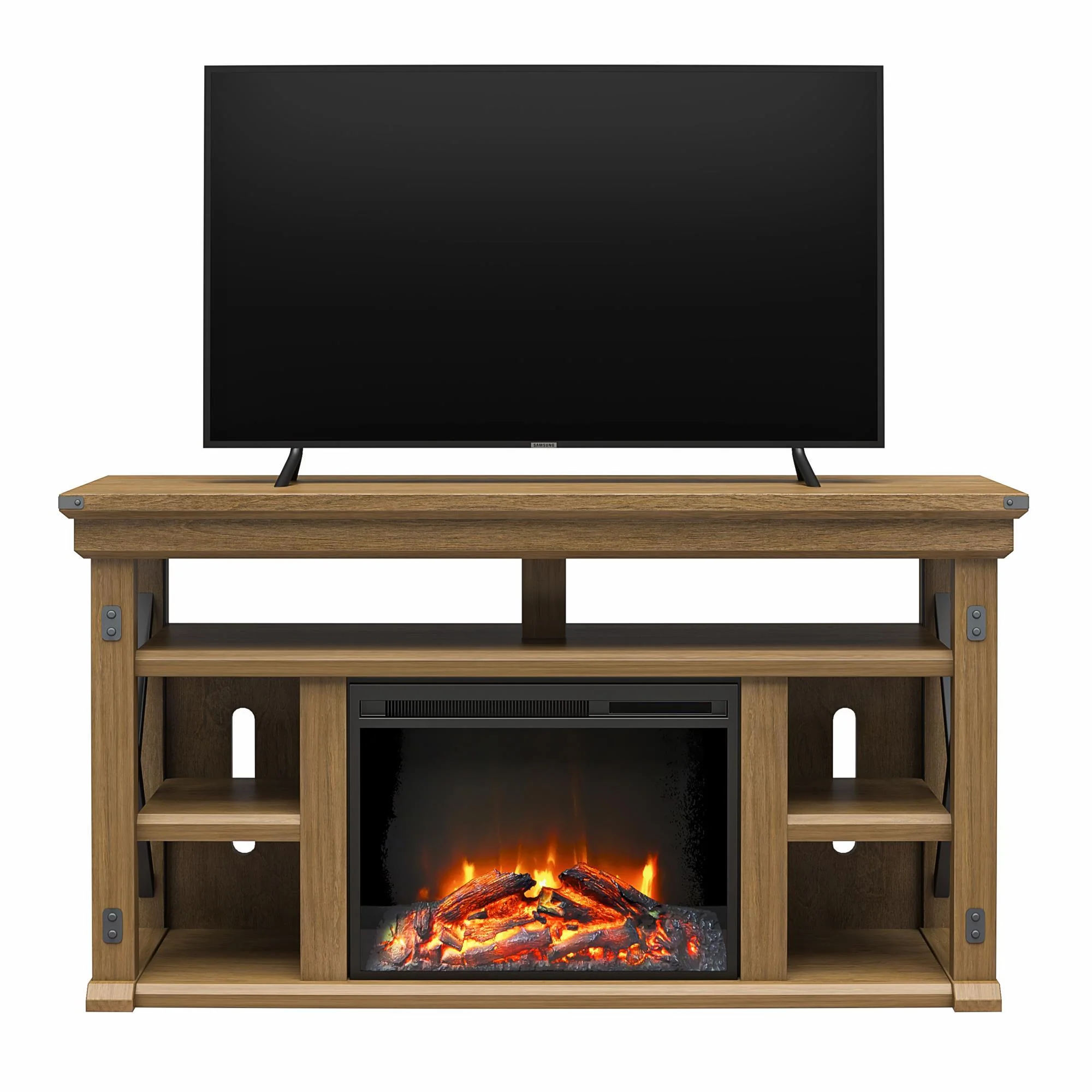 Wildwood - Fireplace TV Stand - Gray - Image 4