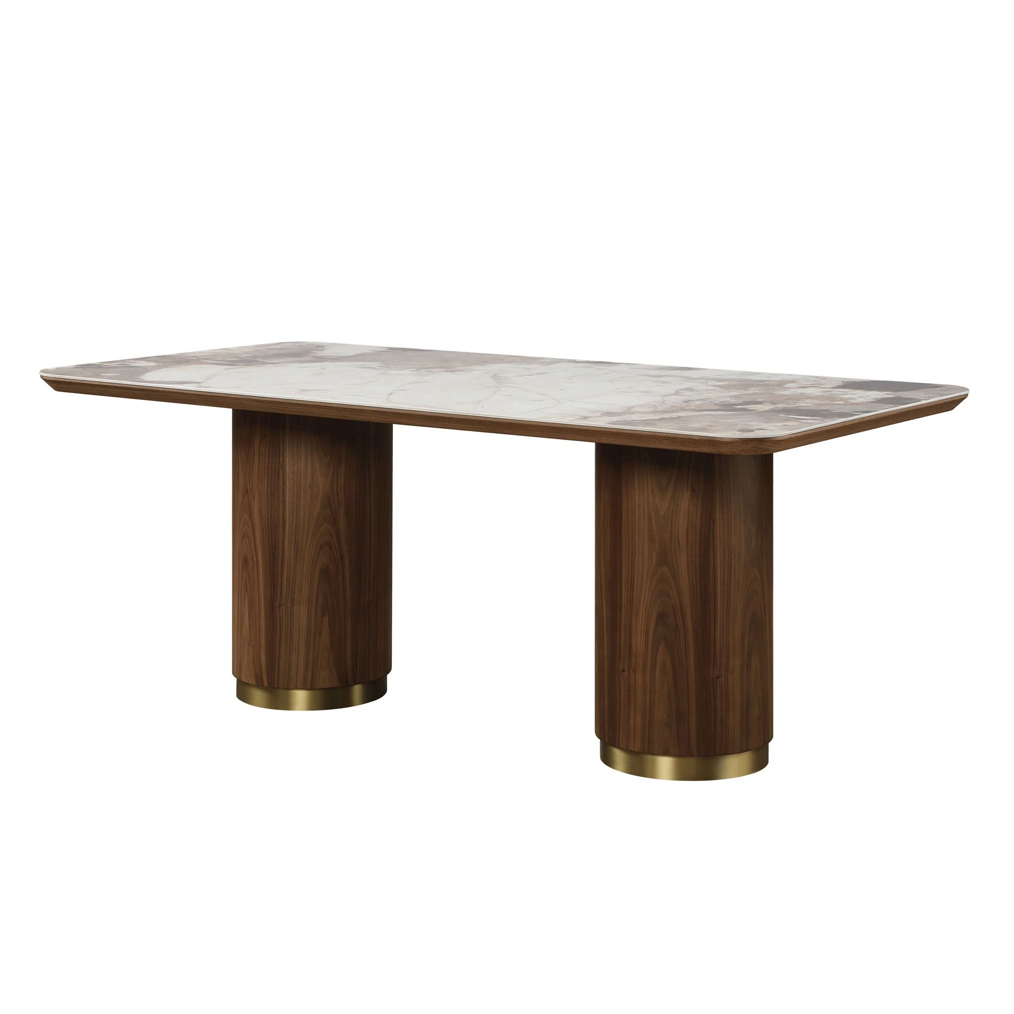 Willene - Ceramic Top Dining Table - Walnut - Image 3