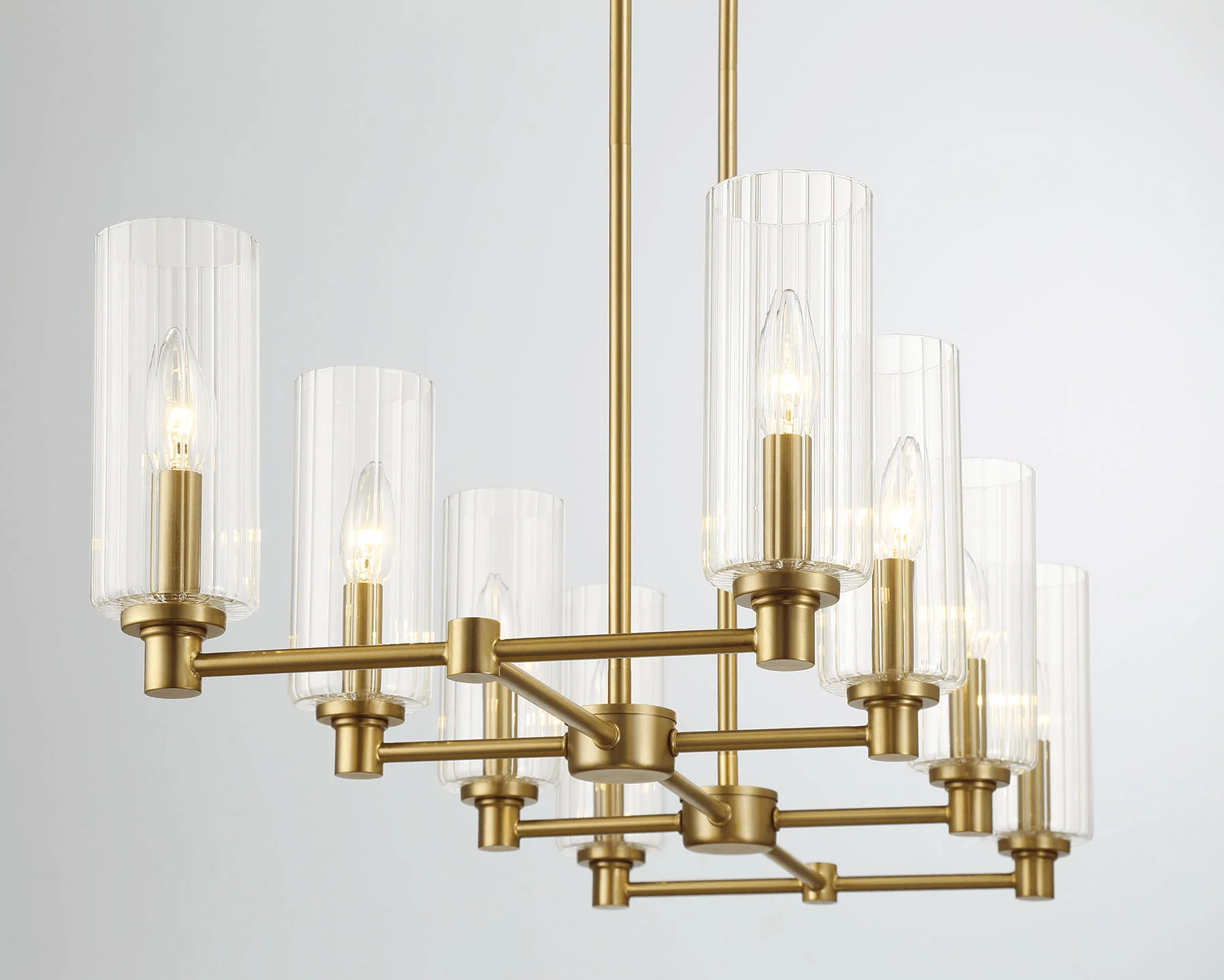 Willow Eight Lights Island Pendant Lamp - Satin Brass - Image 5