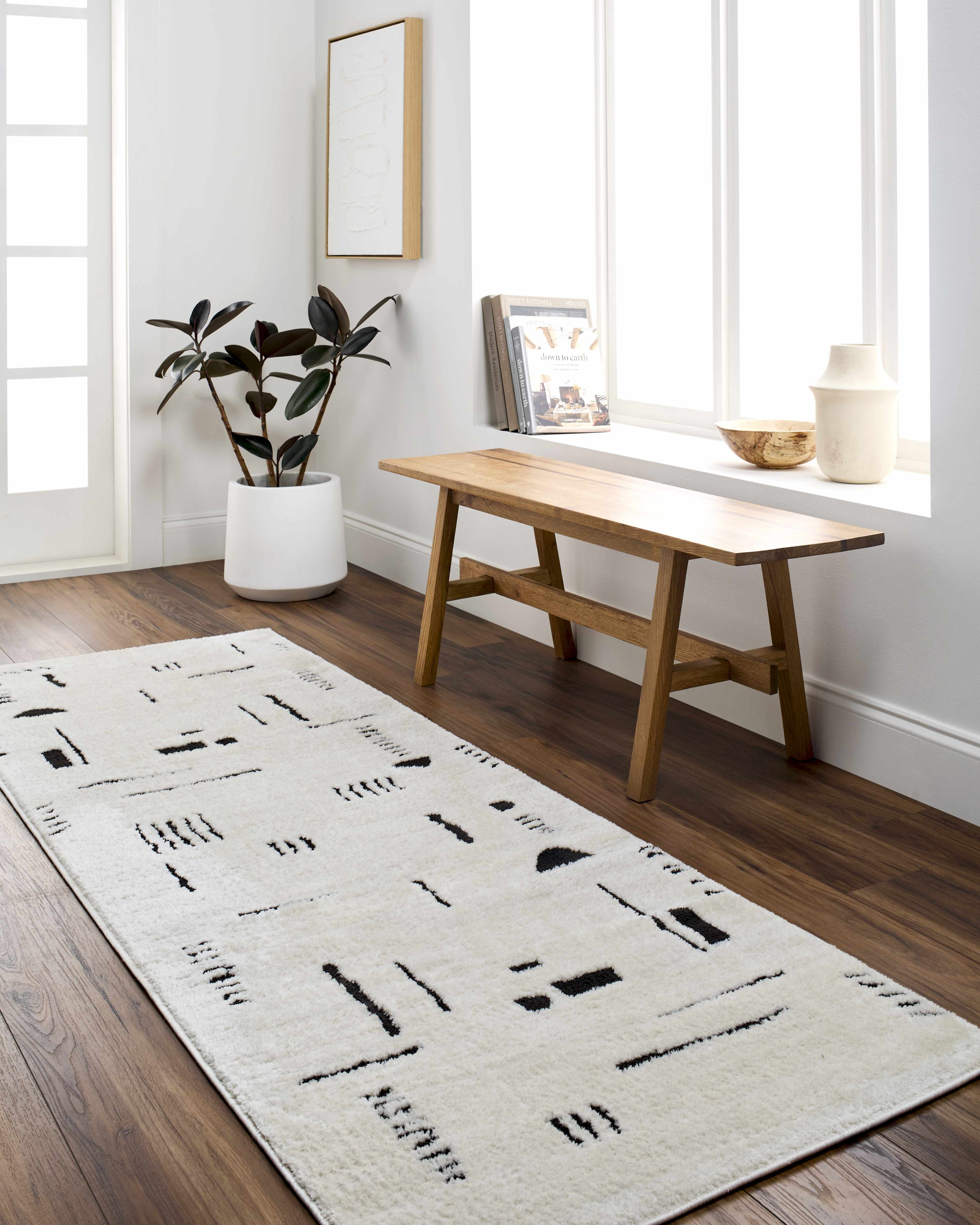 Winda Black & White Area Rug - Image 3