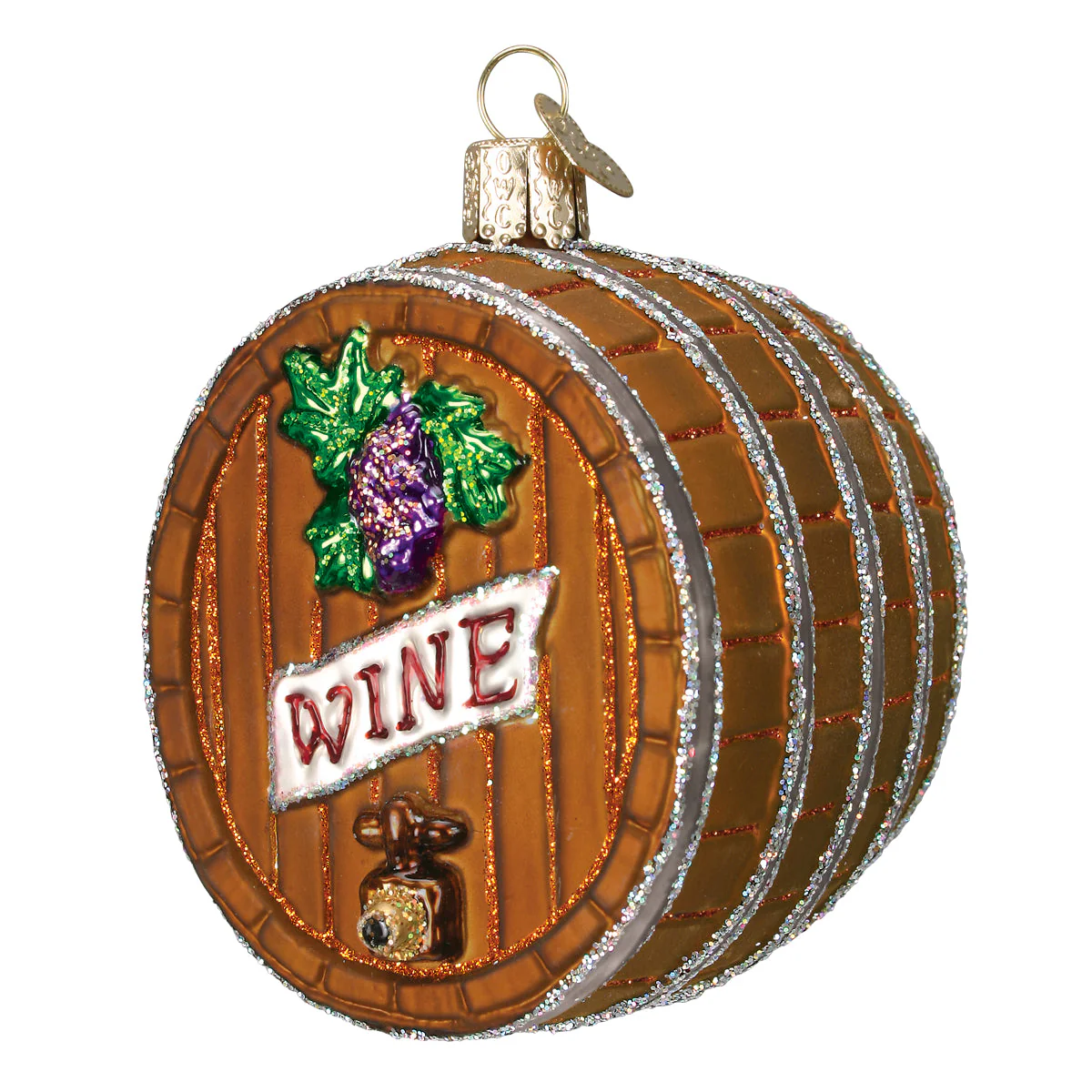 Wine Barrel Ornament by Old World Christmas - Image 3