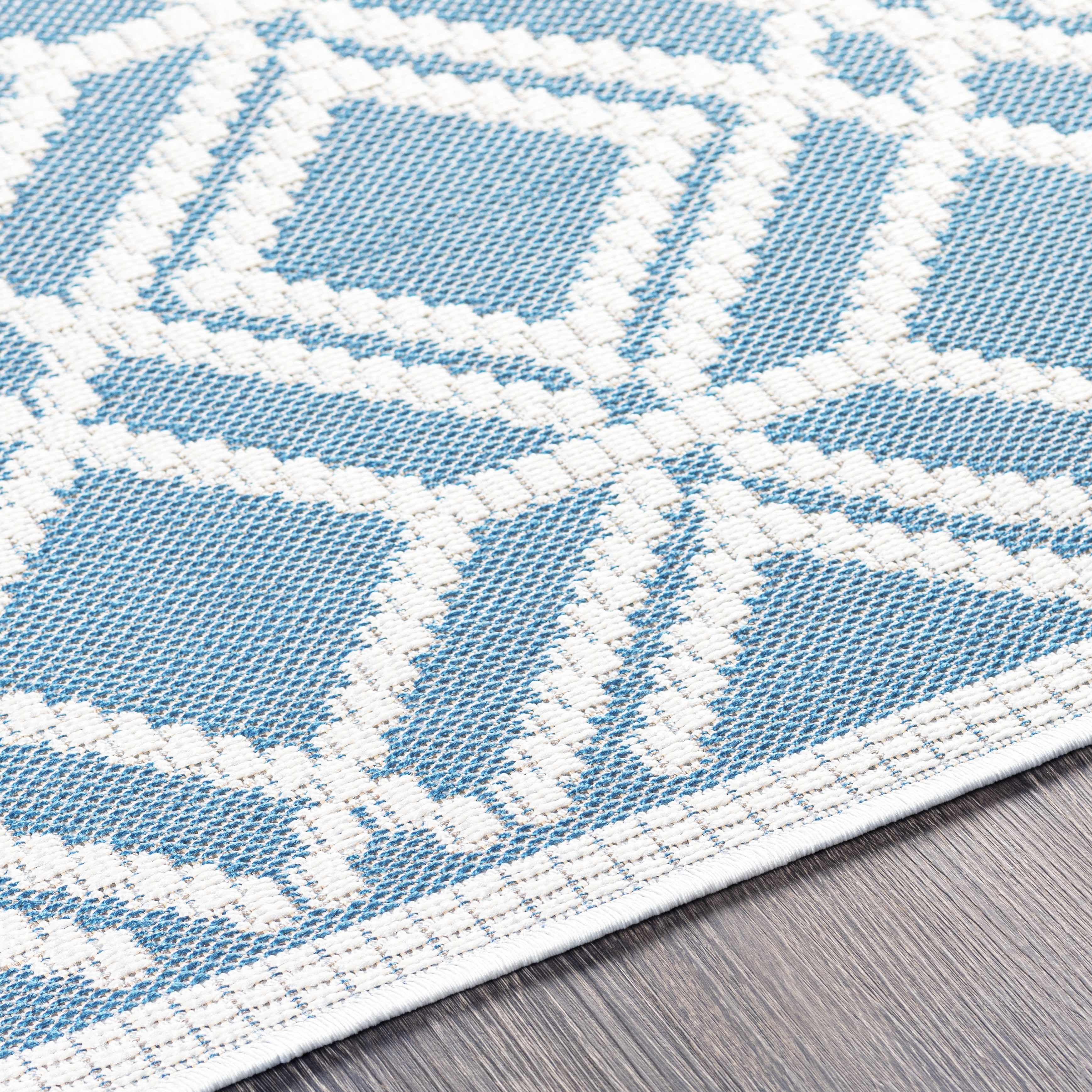 Wingina 8x10 Ice Blue Trellis Rug - Clearance - Image 6
