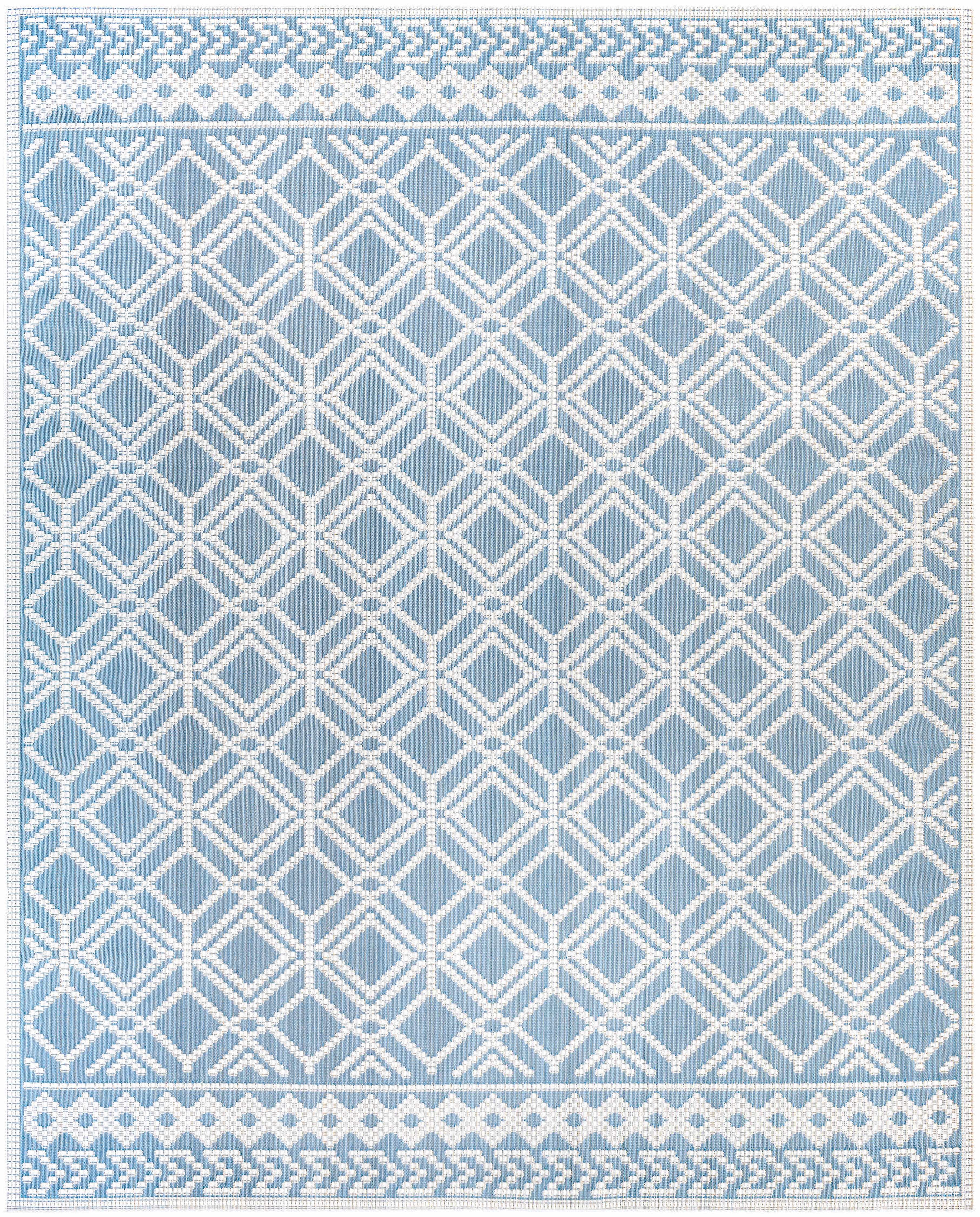 Wingina 8x10 Ice Blue Trellis Rug - Clearance - Image 8