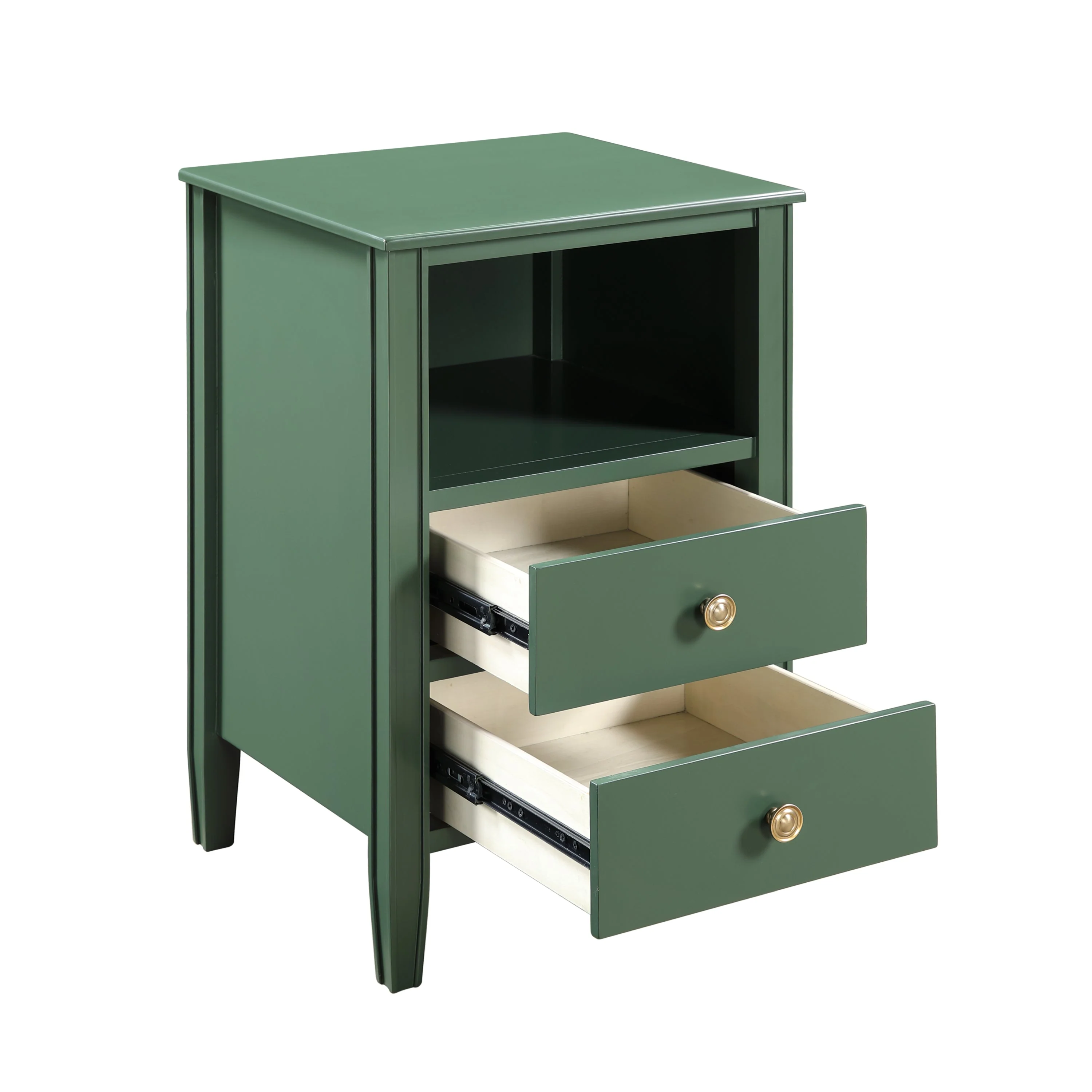 Winston 2-Drawer Storage Nightstand in Vintage Green - Image 6