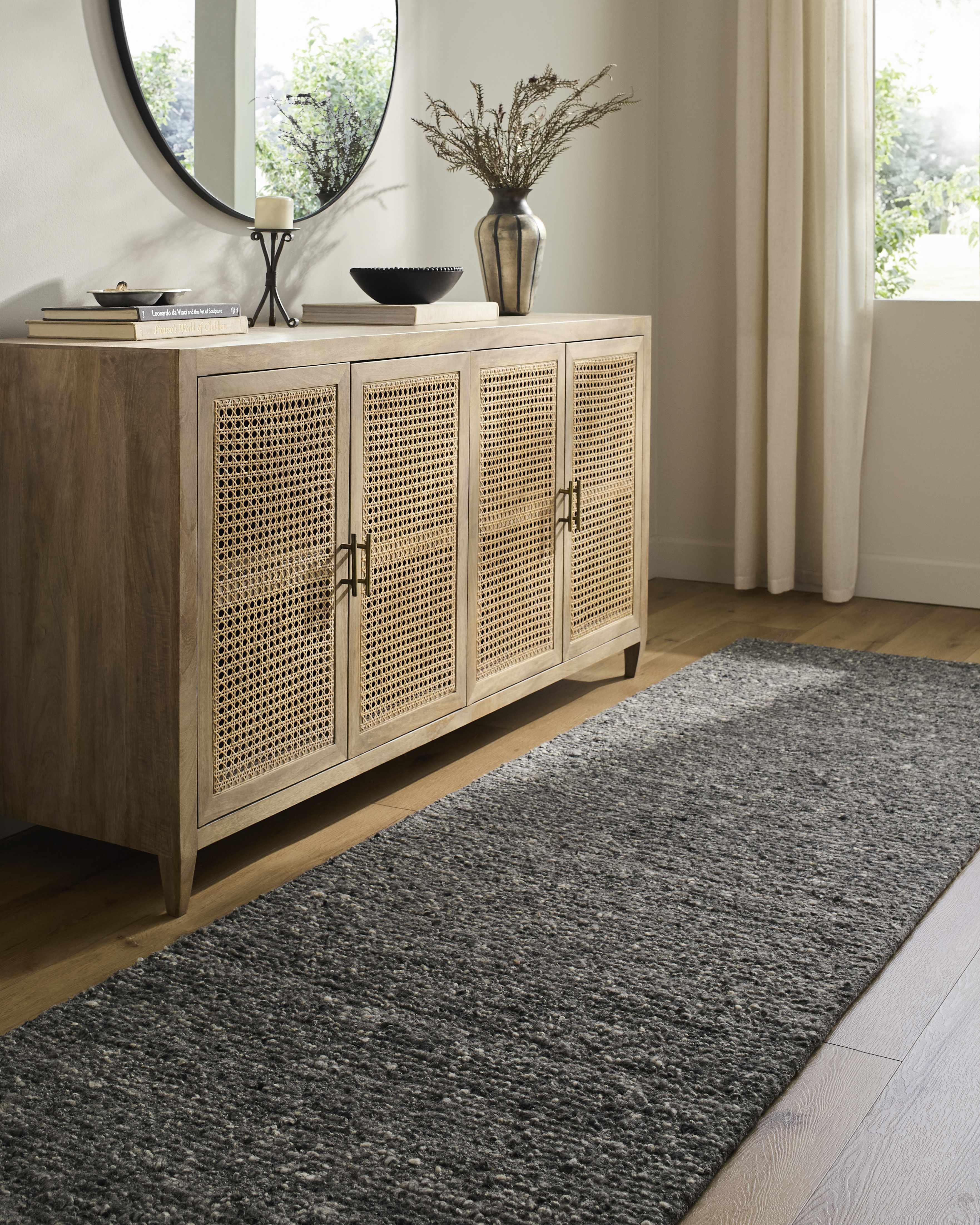 Winta Black Wool Area Rug - Image 2