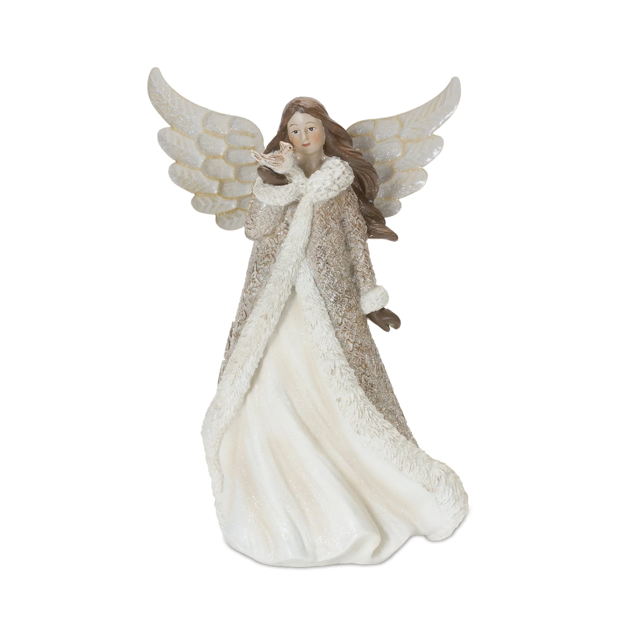 Winter Angel Figurine with Bird Accent (Set of 2) - Image 2