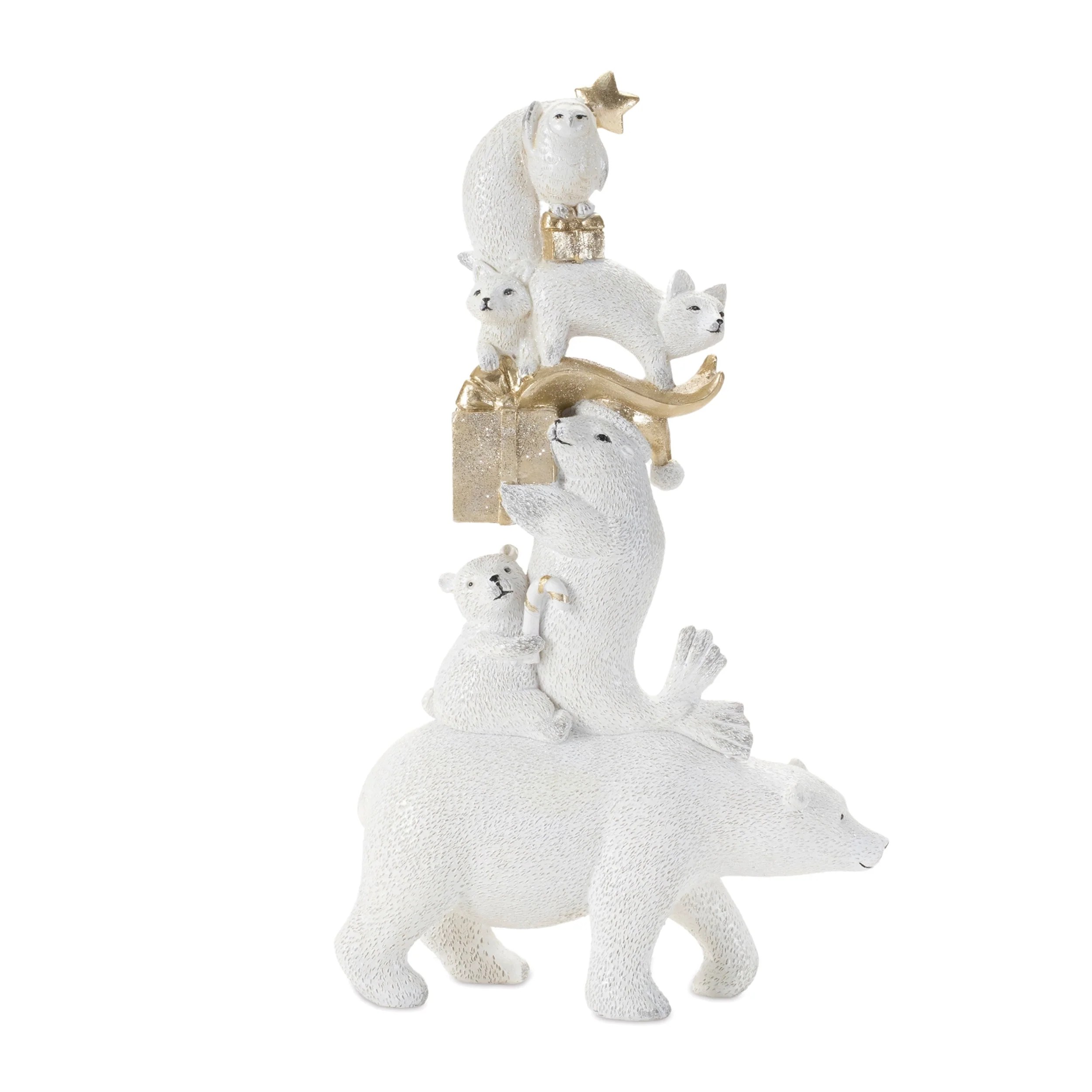Winter animal stack statue (set of 6)