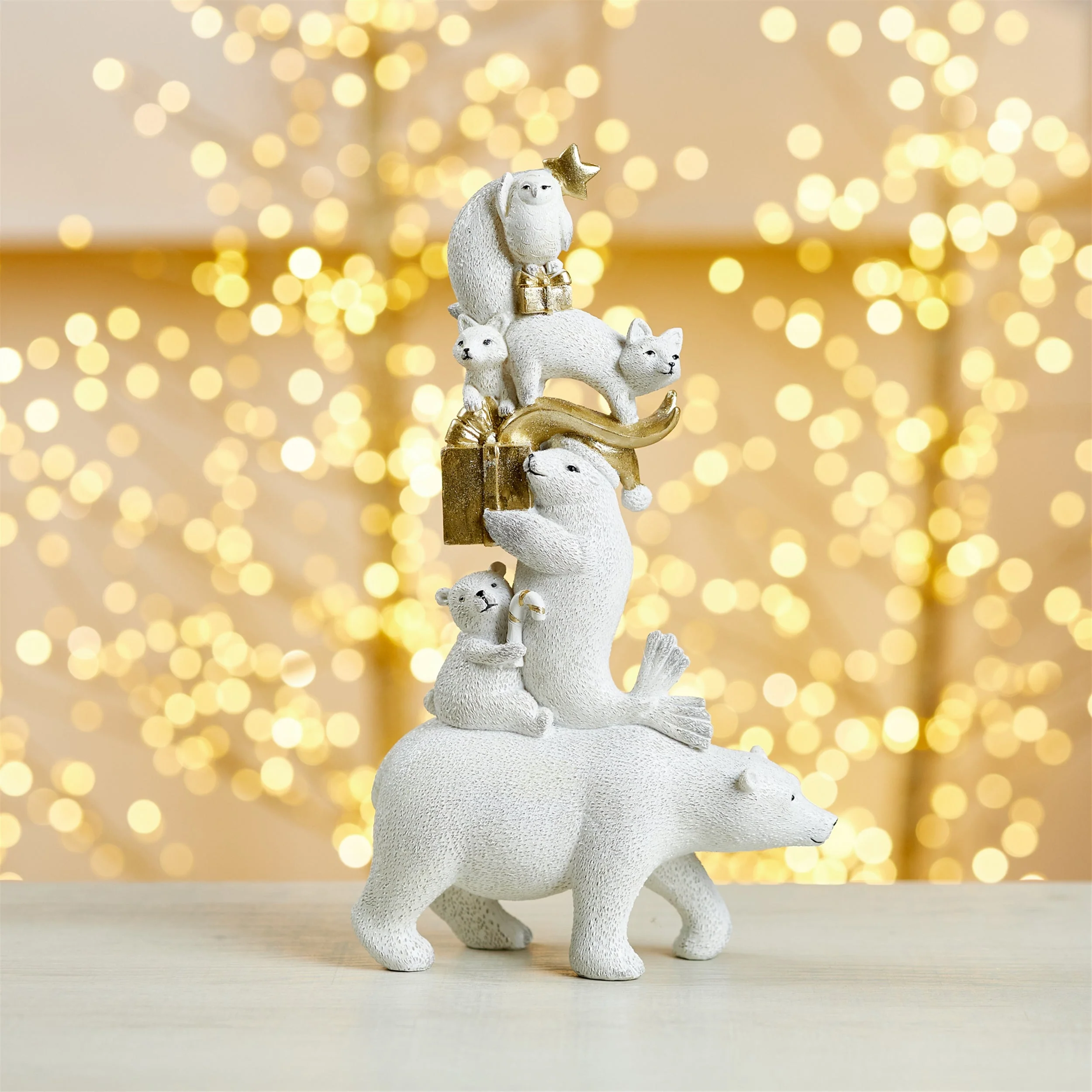 Winter animal stack statue (set of 6) - Image 2
