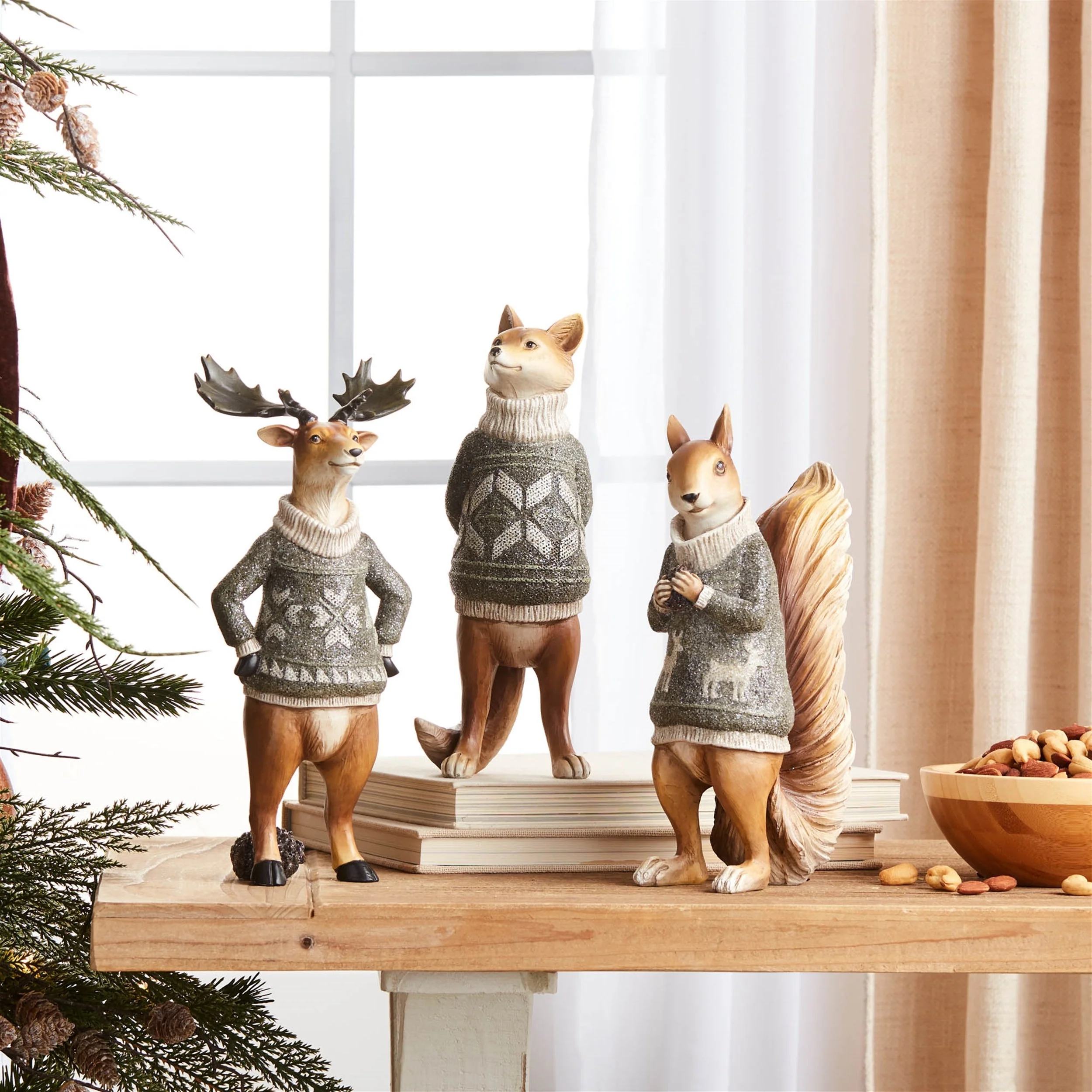 Winter Animal with Sweater Figurine (Set of 3) - Image 2